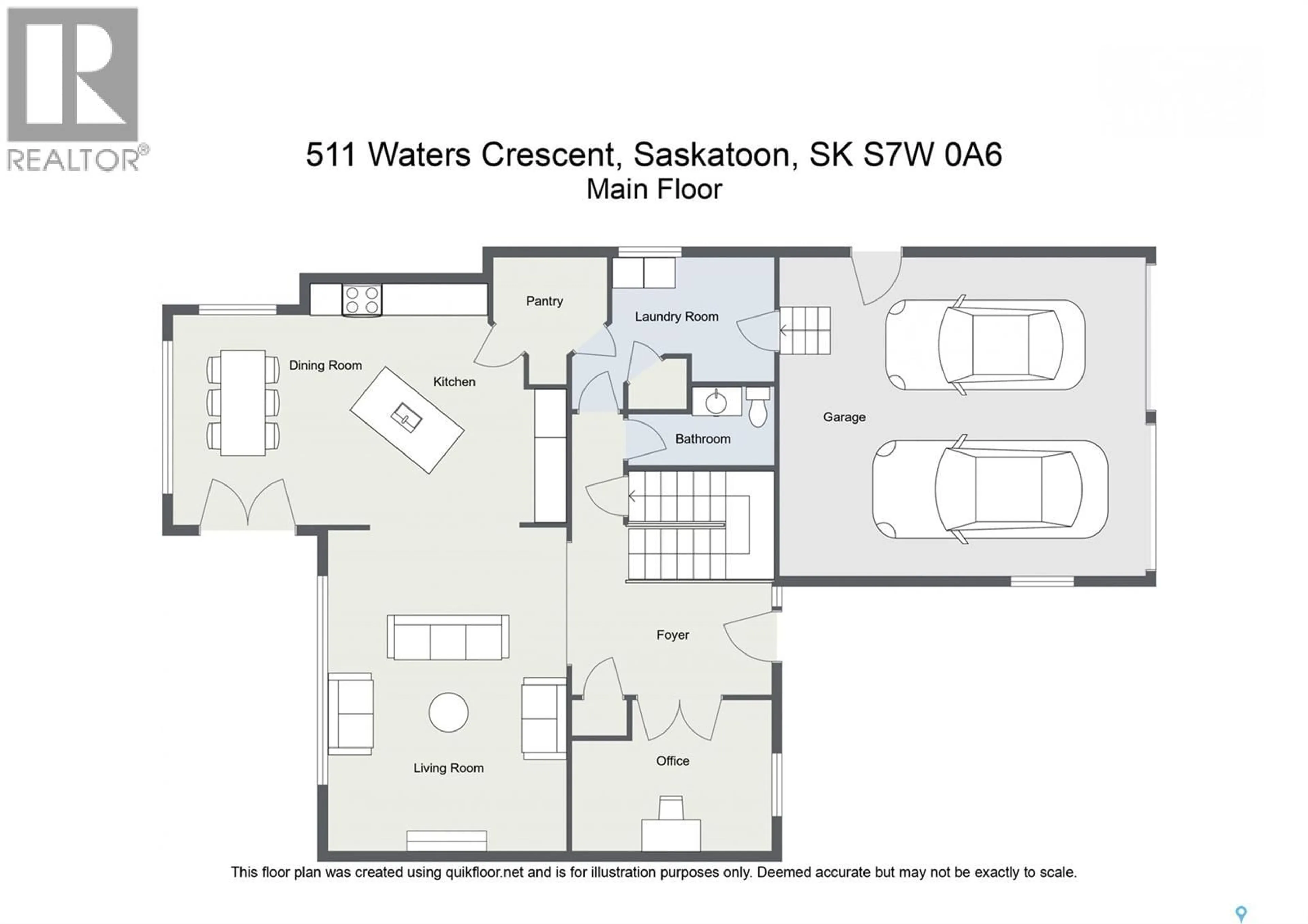 Floor plan for 511 WATERS CRESCENT, Saskatoon Saskatchewan S7W0A6