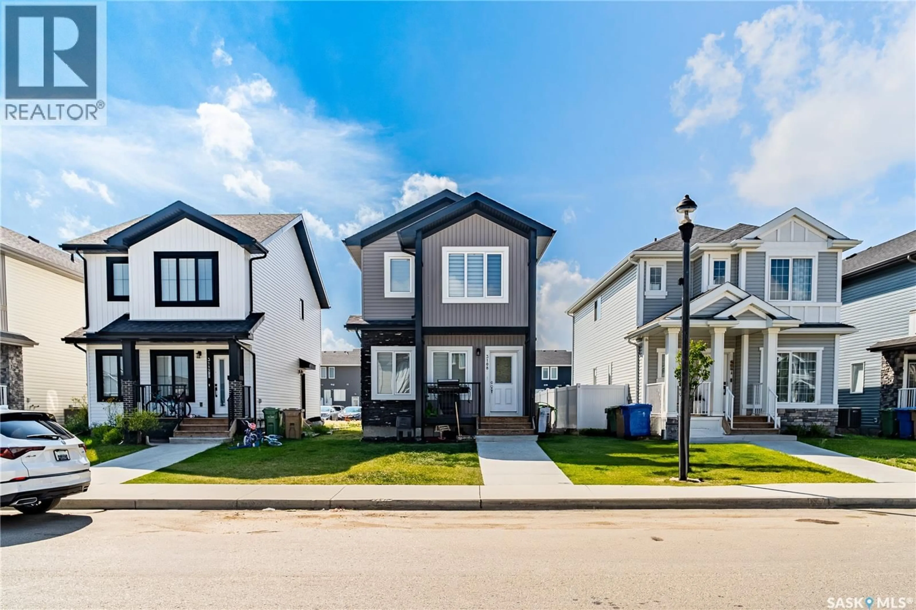 Home with vinyl exterior material, street for 3108 CROSBIE CRESCENT, Regina Saskatchewan S4V3S2