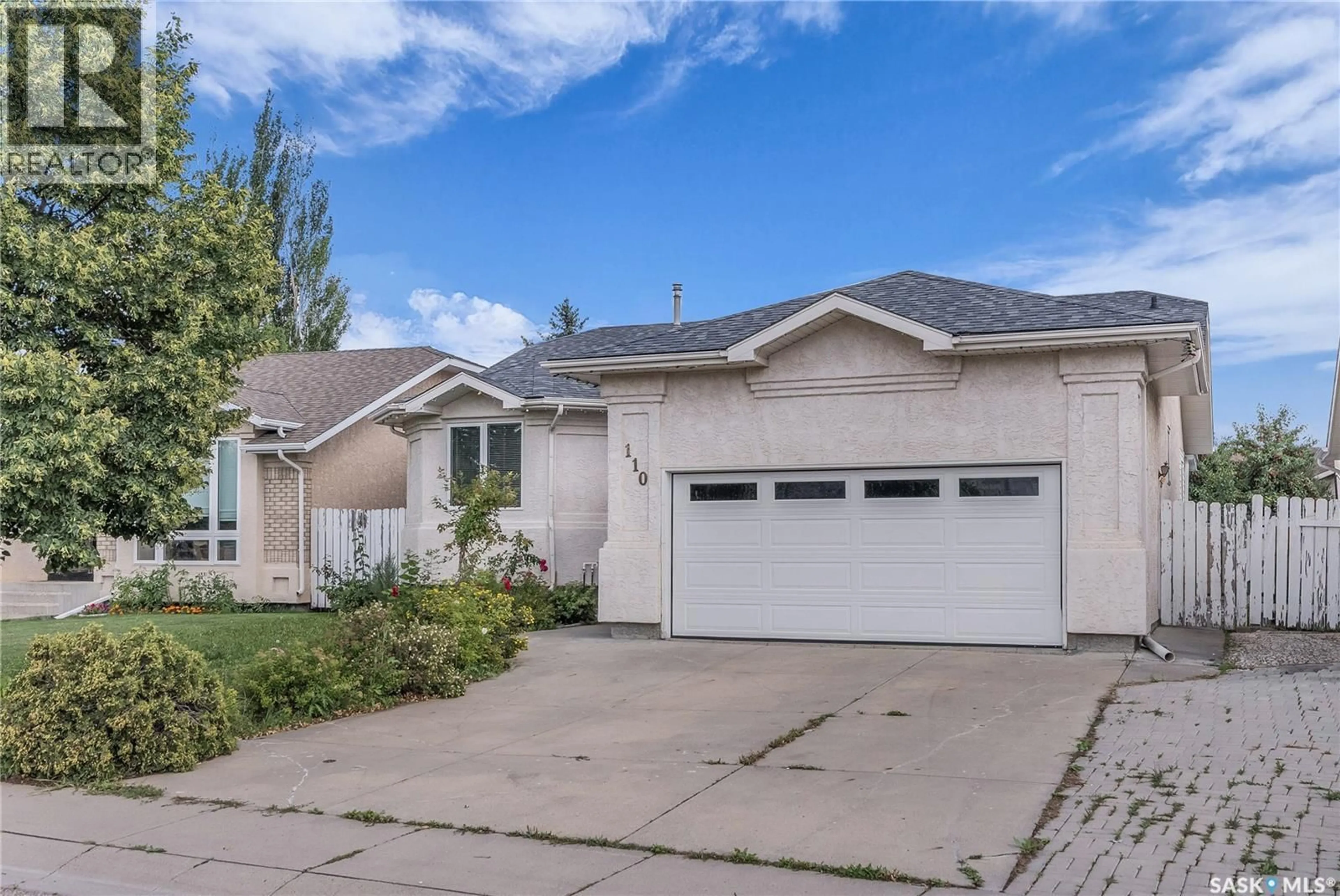 Home with vinyl exterior material, street for 110 BLACKTHORN CRESCENT, Saskatoon Saskatchewan S7V1B1