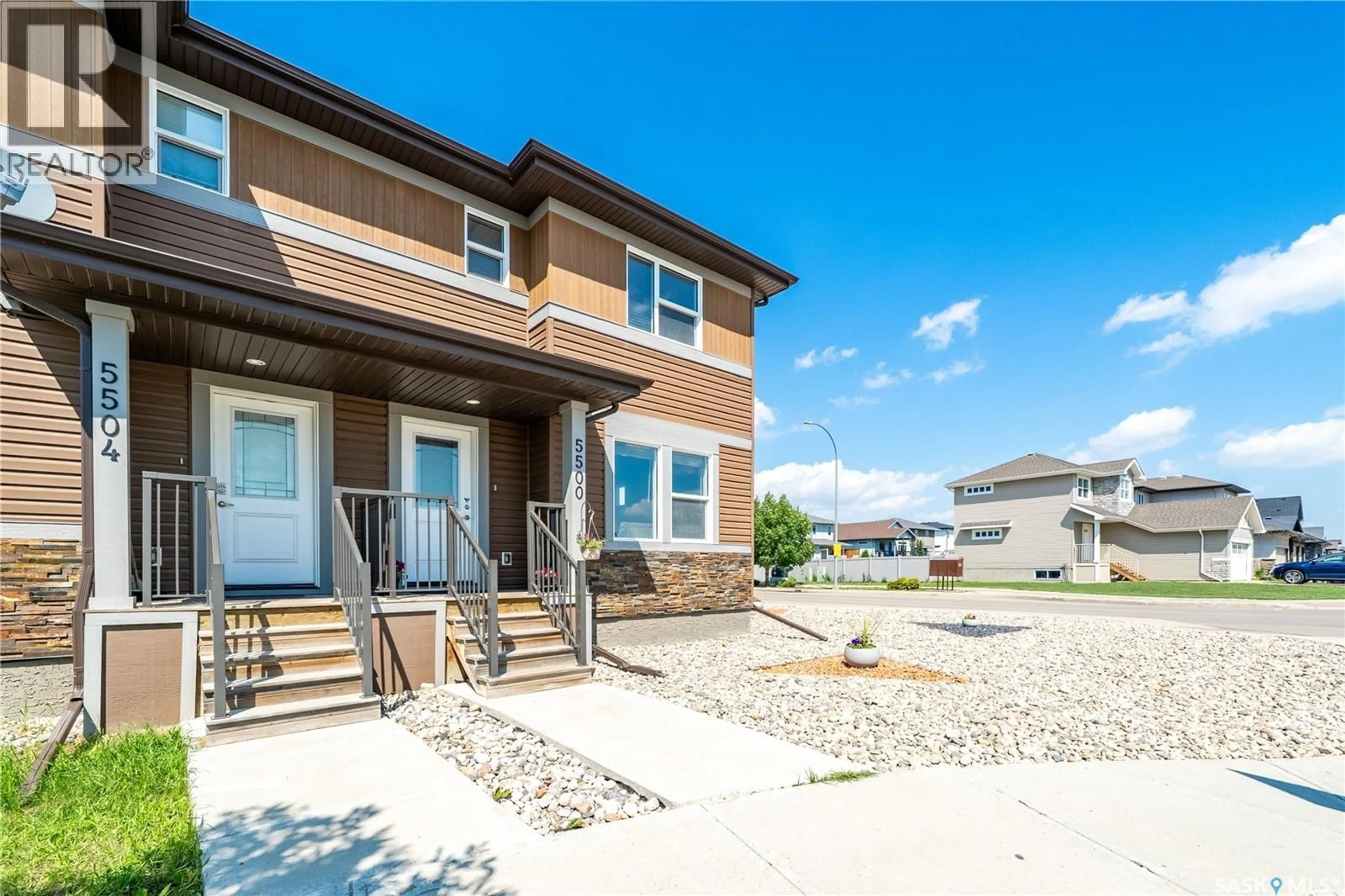 Home with vinyl exterior material, street for 5500 TUTOR WAY, Regina Saskatchewan S4W0N6
