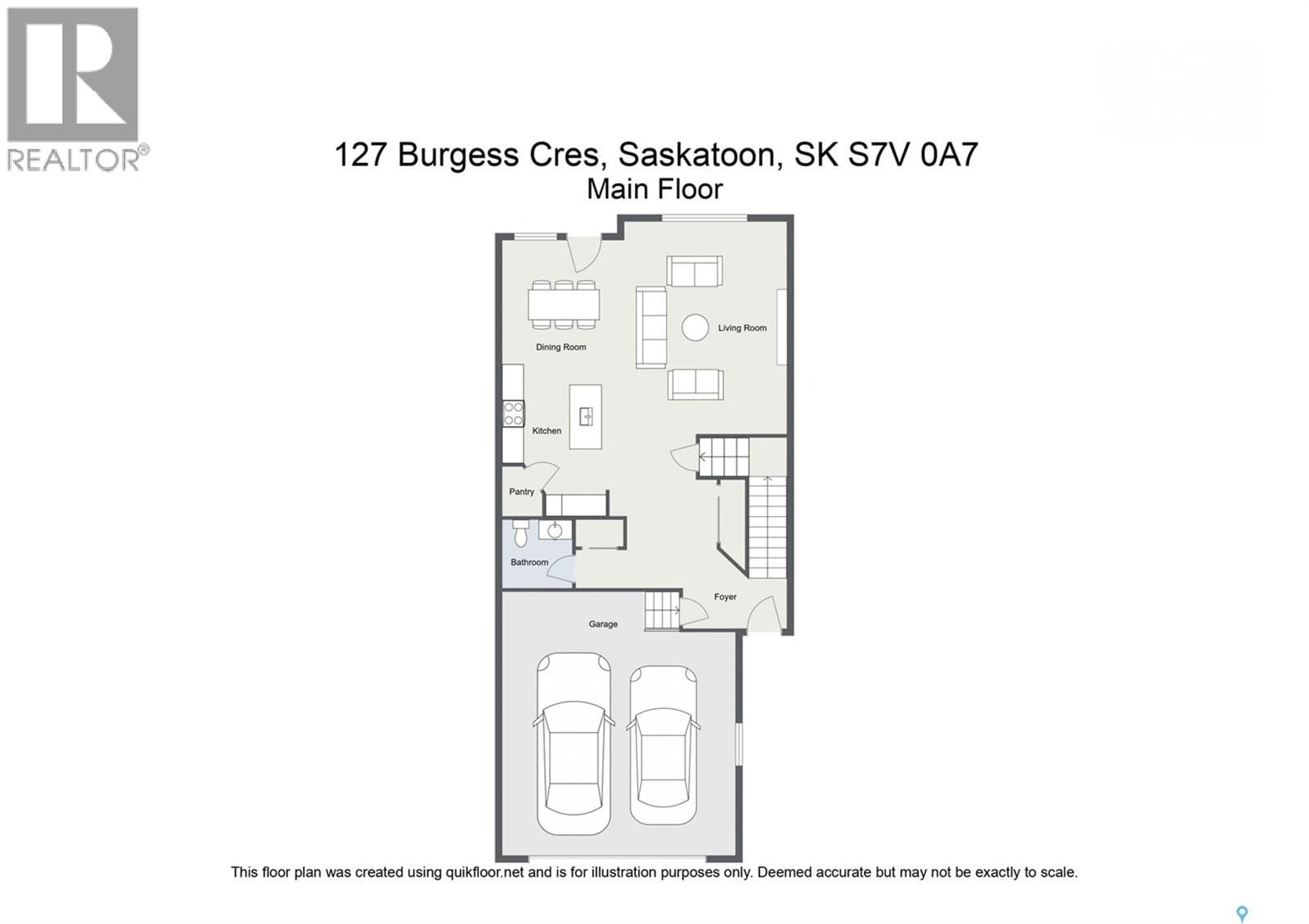 Floor plan for 127 BURGESS CRESCENT, Saskatoon Saskatchewan S7V0S1