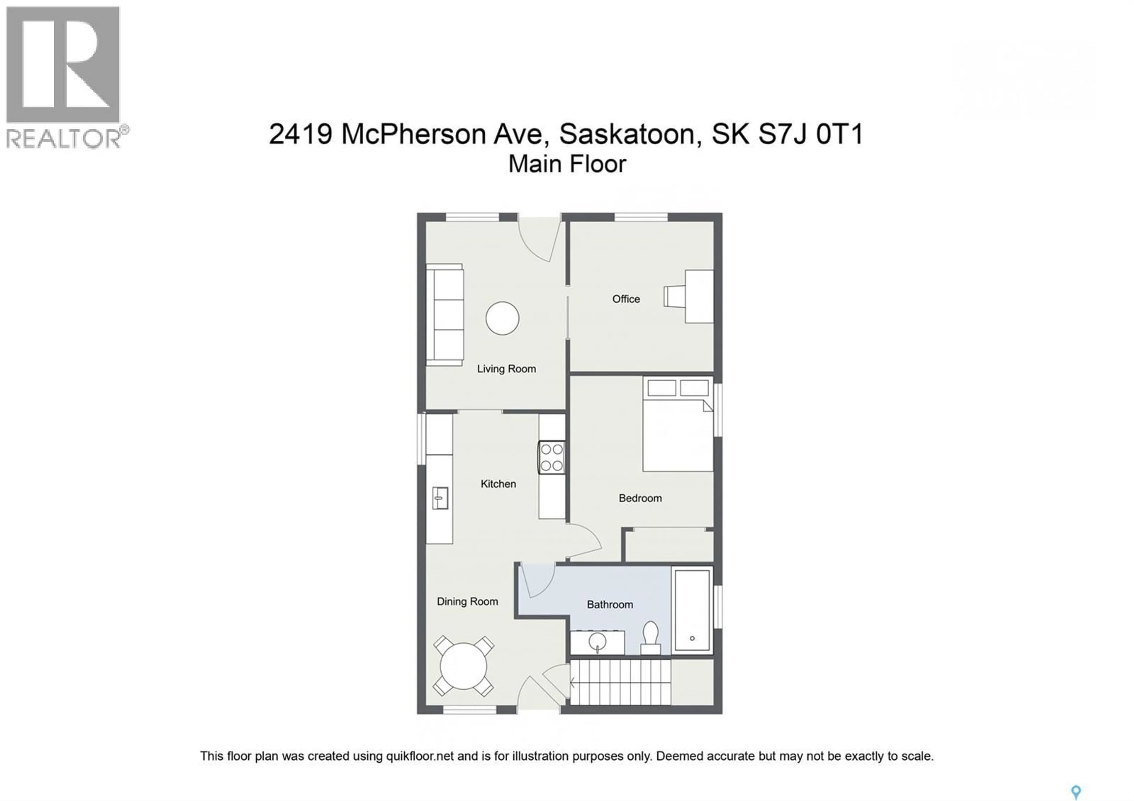 Floor plan for 2419 MCPHERSON AVENUE, Saskatoon Saskatchewan S7J0T1