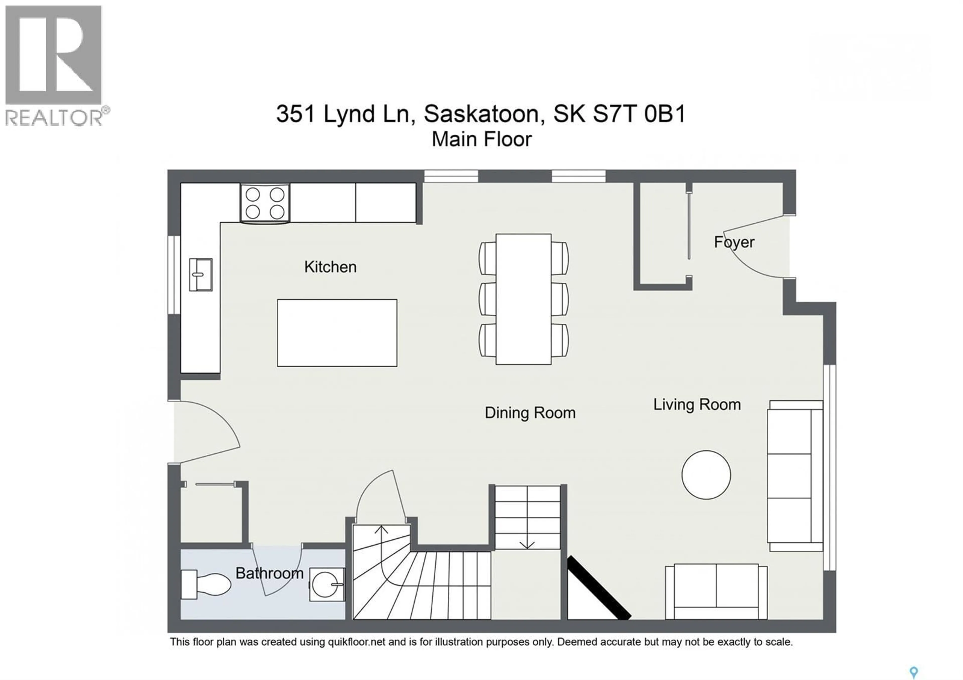 Floor plan for 351 LYND LANE, Saskatoon Saskatchewan S7T0B1
