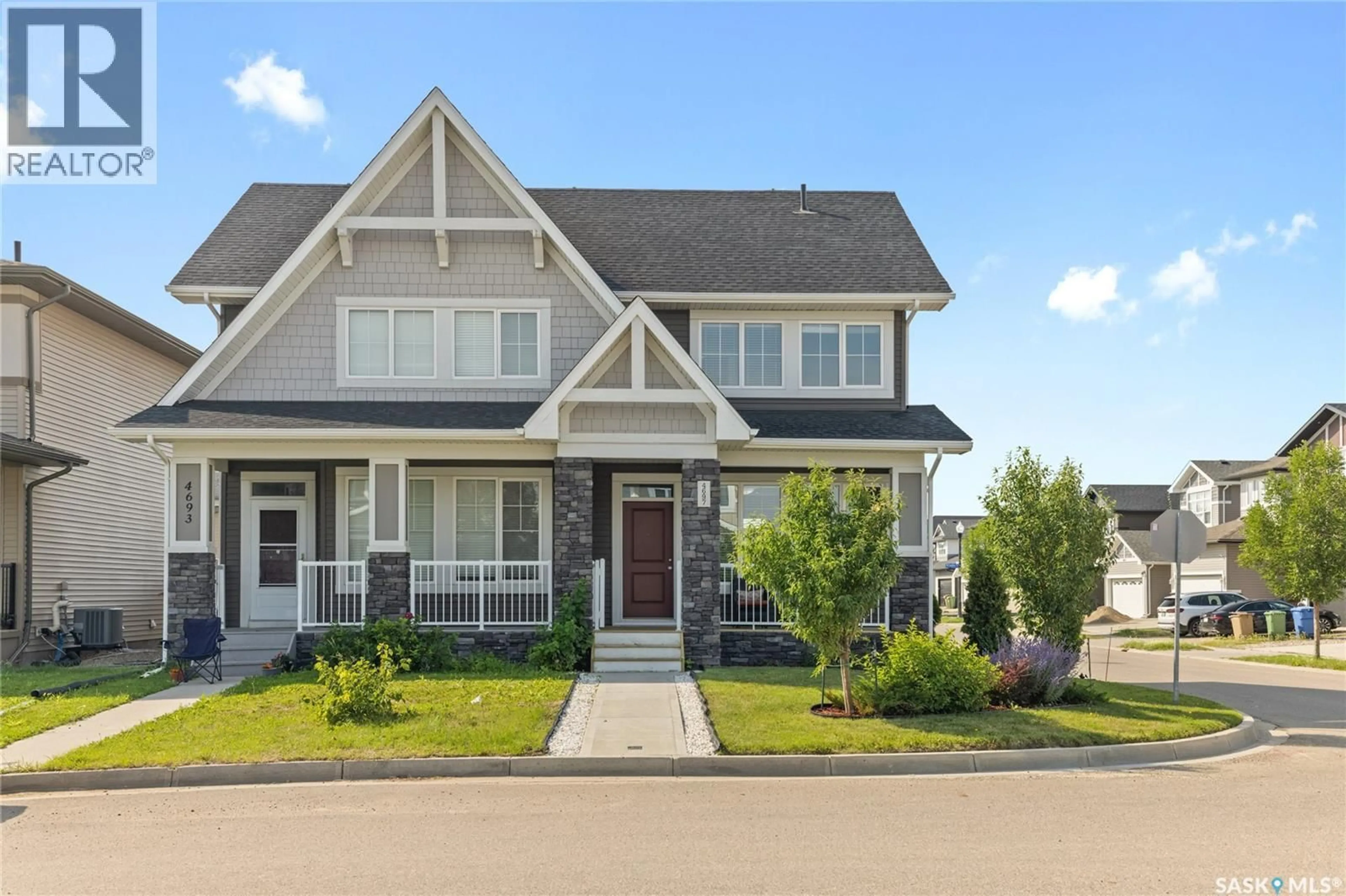 Home with vinyl exterior material, street for 4697 ALBULET DRIVE, Regina Saskatchewan S4W0R3