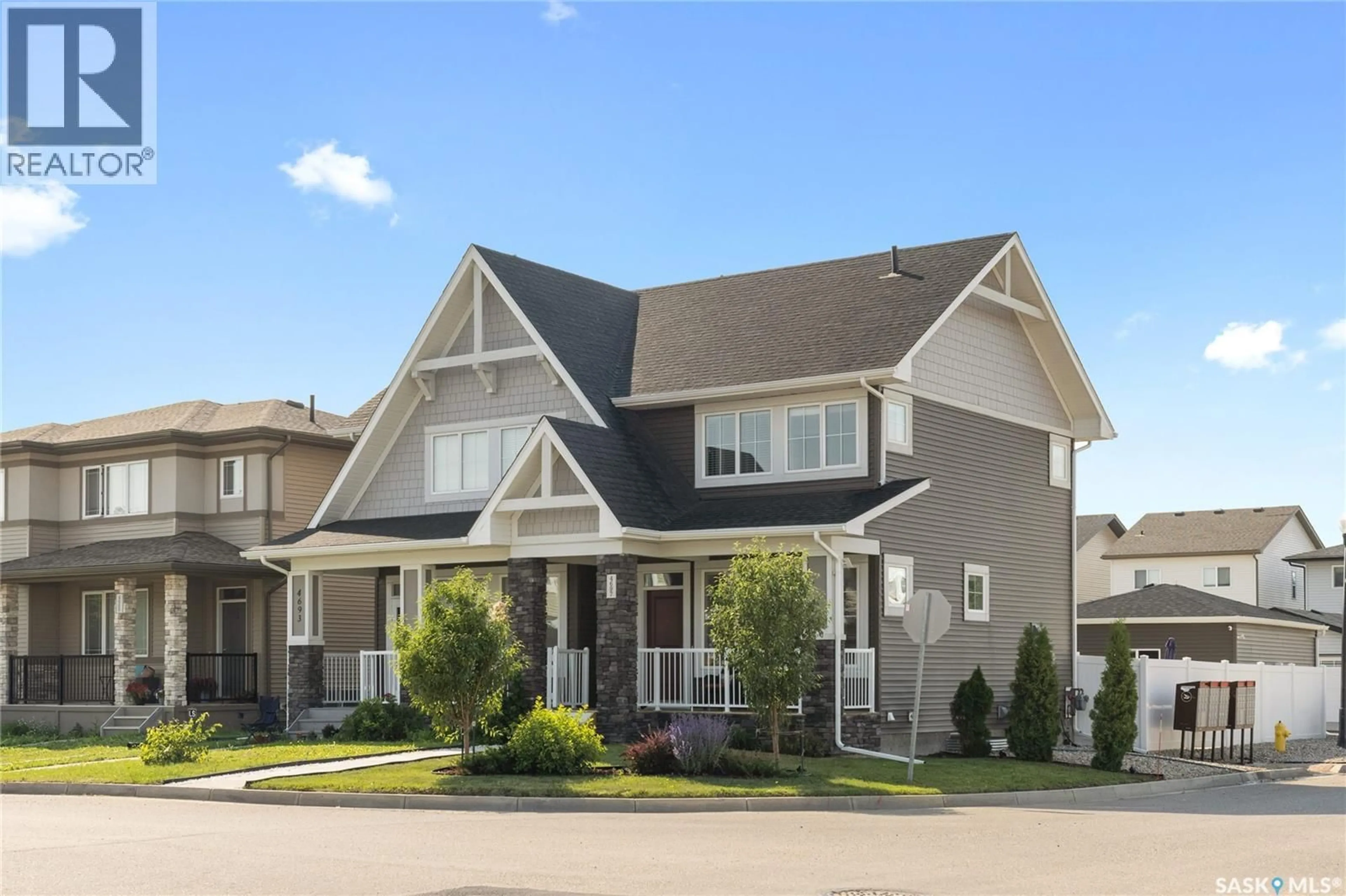 Home with vinyl exterior material, street for 4697 ALBULET DRIVE, Regina Saskatchewan S4W0R3