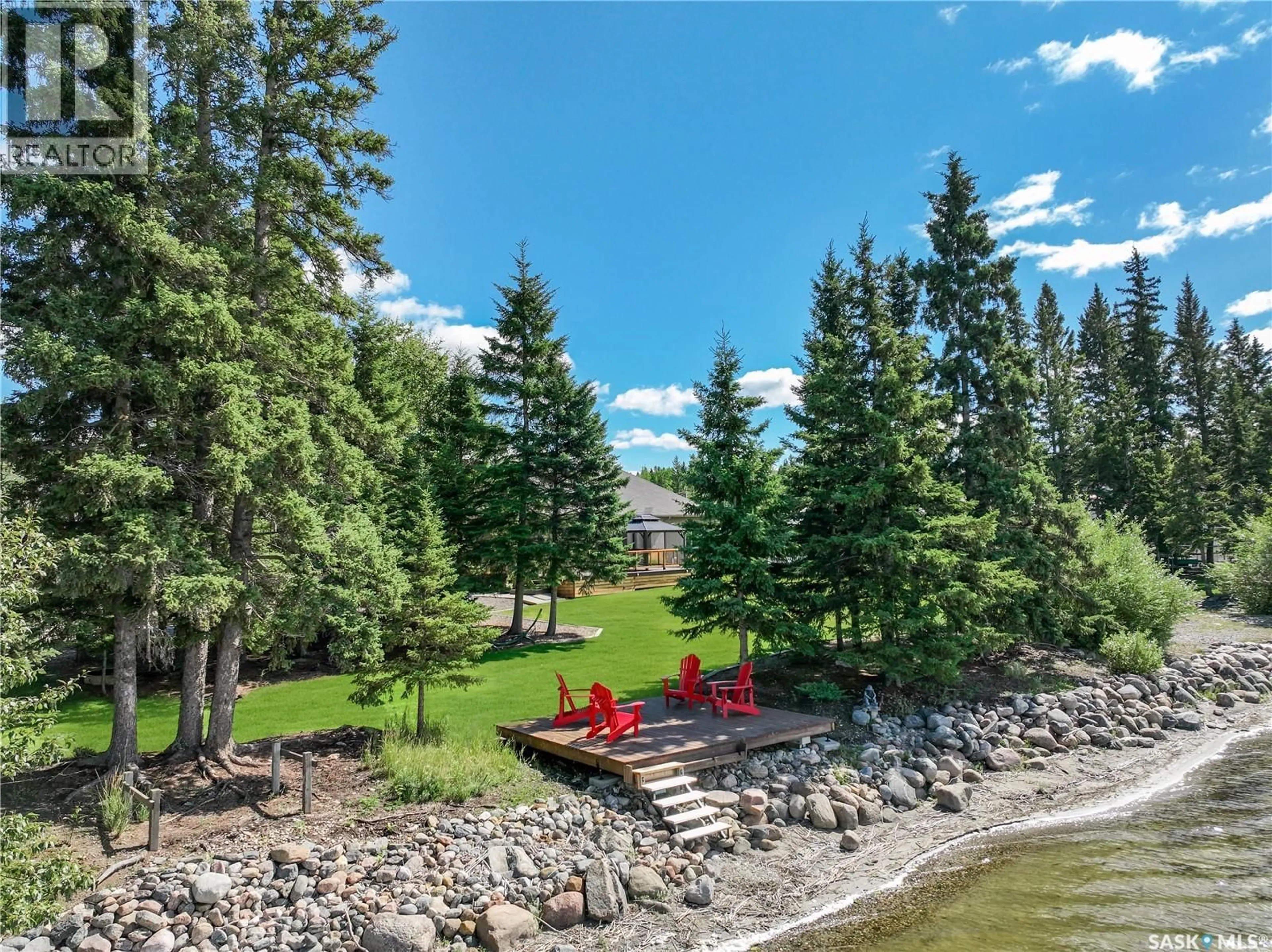 A pic from outside/outdoor area/front of a property/back of a property/a pic from drone, water/lake/river/ocean view for 3 KAREN PLACE, Candle Lake Saskatchewan S0J3E0
