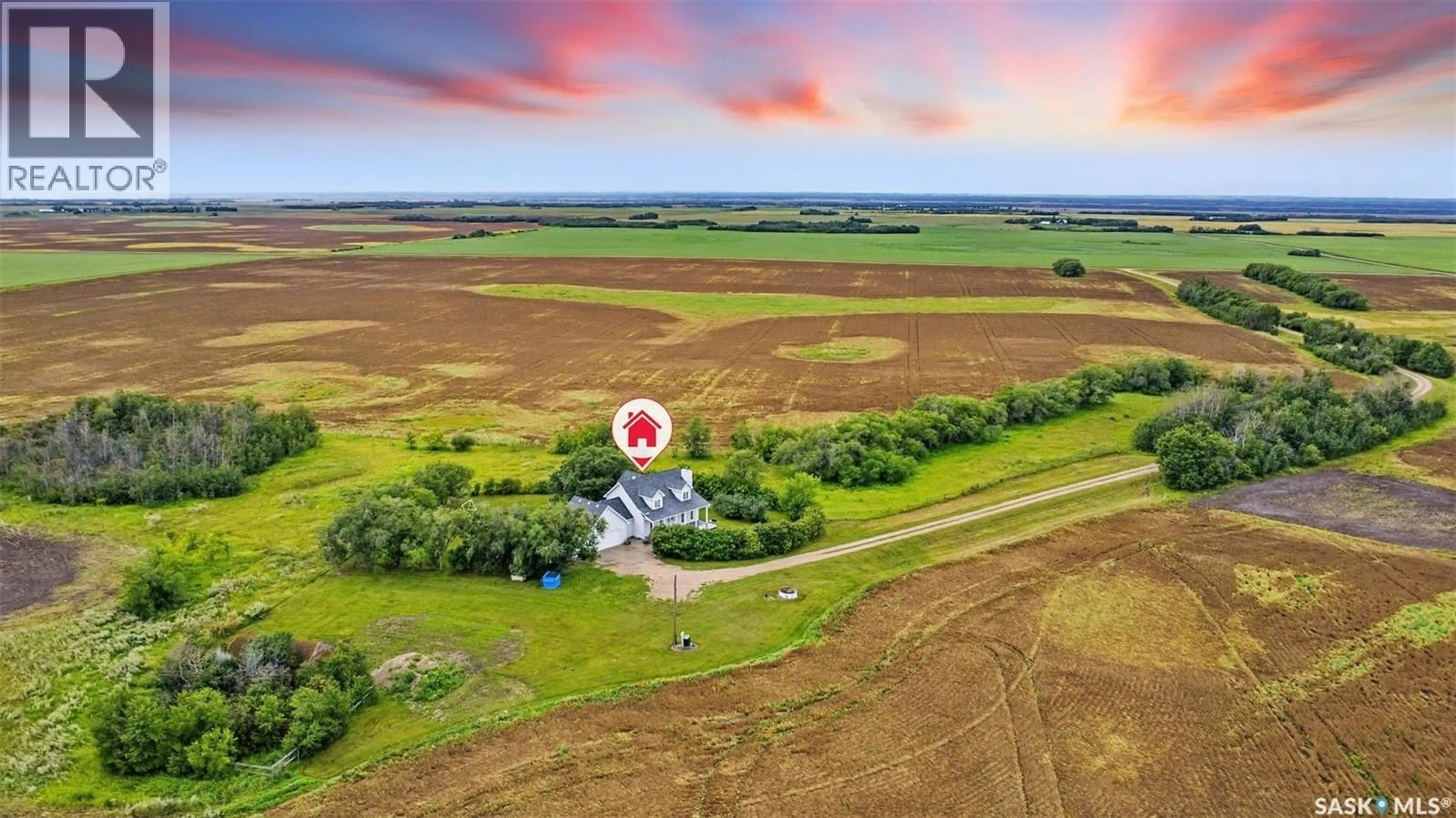 A pic from outside/outdoor area/front of a property/back of a property/a pic from drone, unknown for MACKENZIE DYCK ACREAGE, Laird Rm No. 404 Saskatchewan S0K1Z0