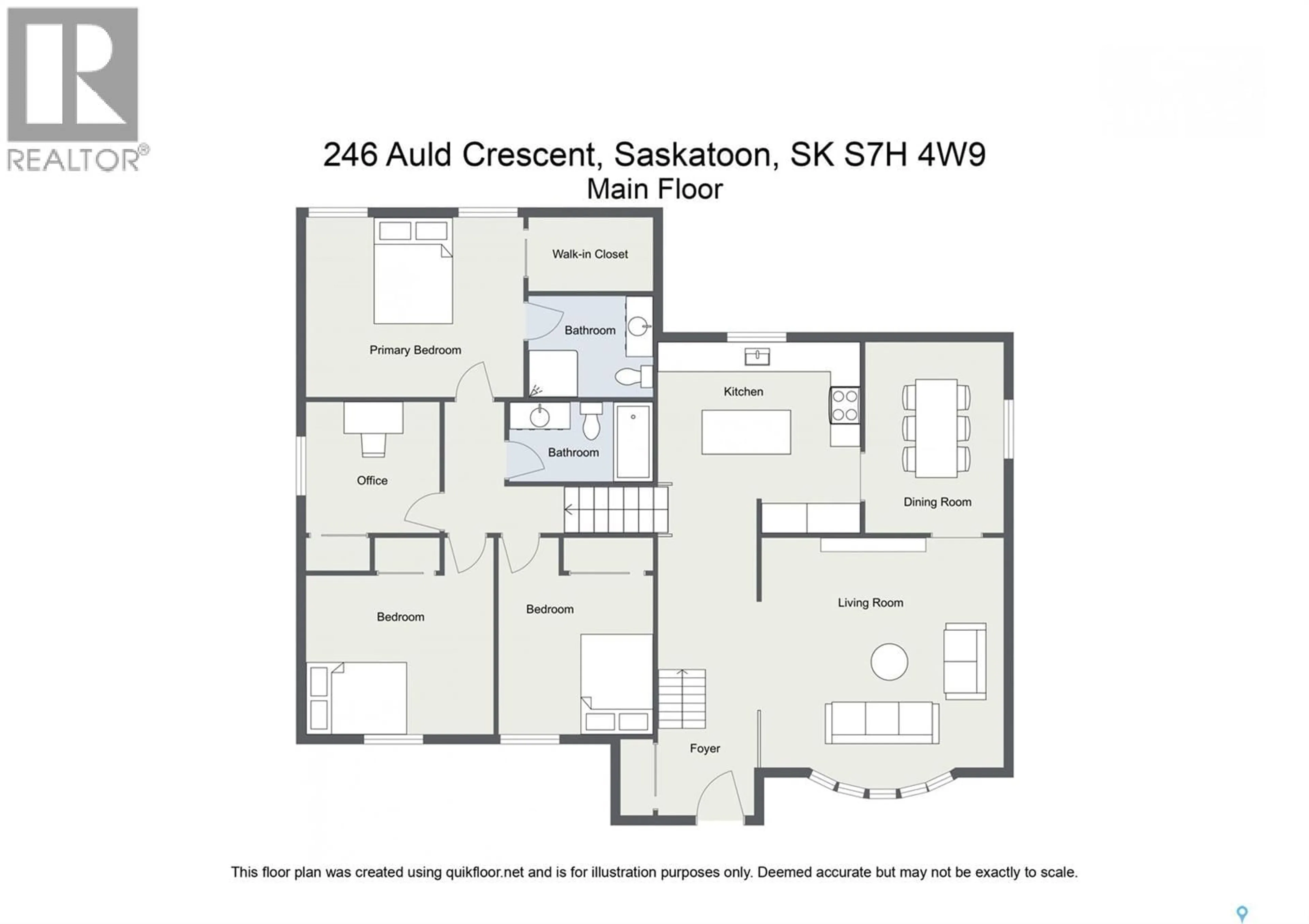 Floor plan for 246 AULD CRESCENT, Saskatoon Saskatchewan S7H4W9