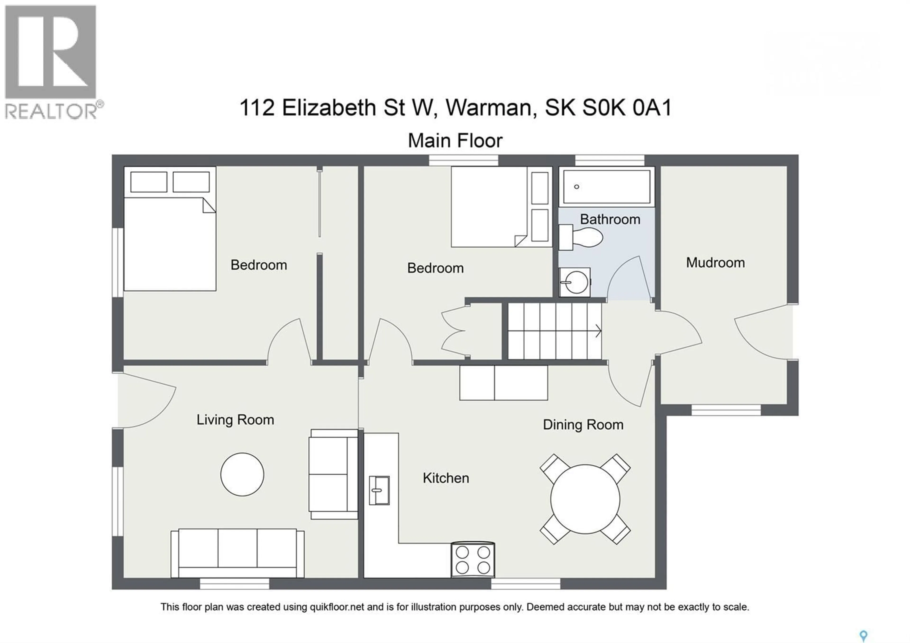 Floor plan for 112 ELIZABETH STREET, Warman Saskatchewan S0K0A1