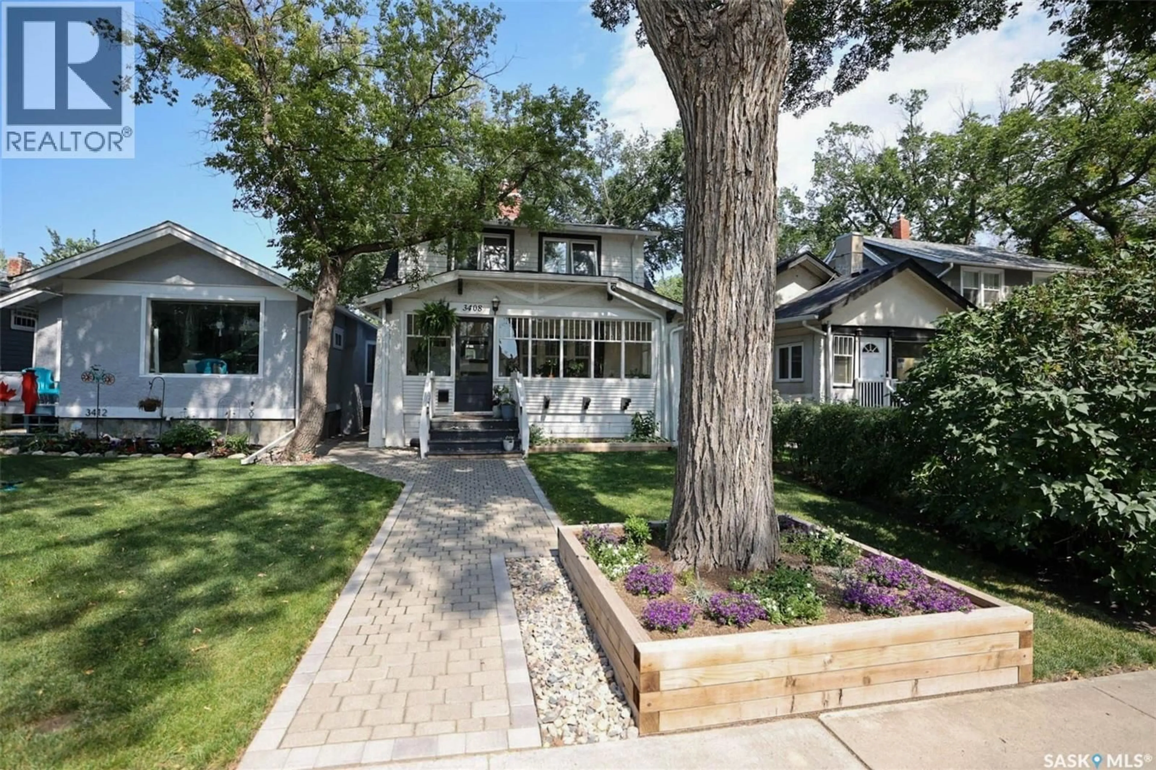 Home with brick exterior material, street for 3408 VICTORIA AVENUE, Regina Saskatchewan S4T1L8