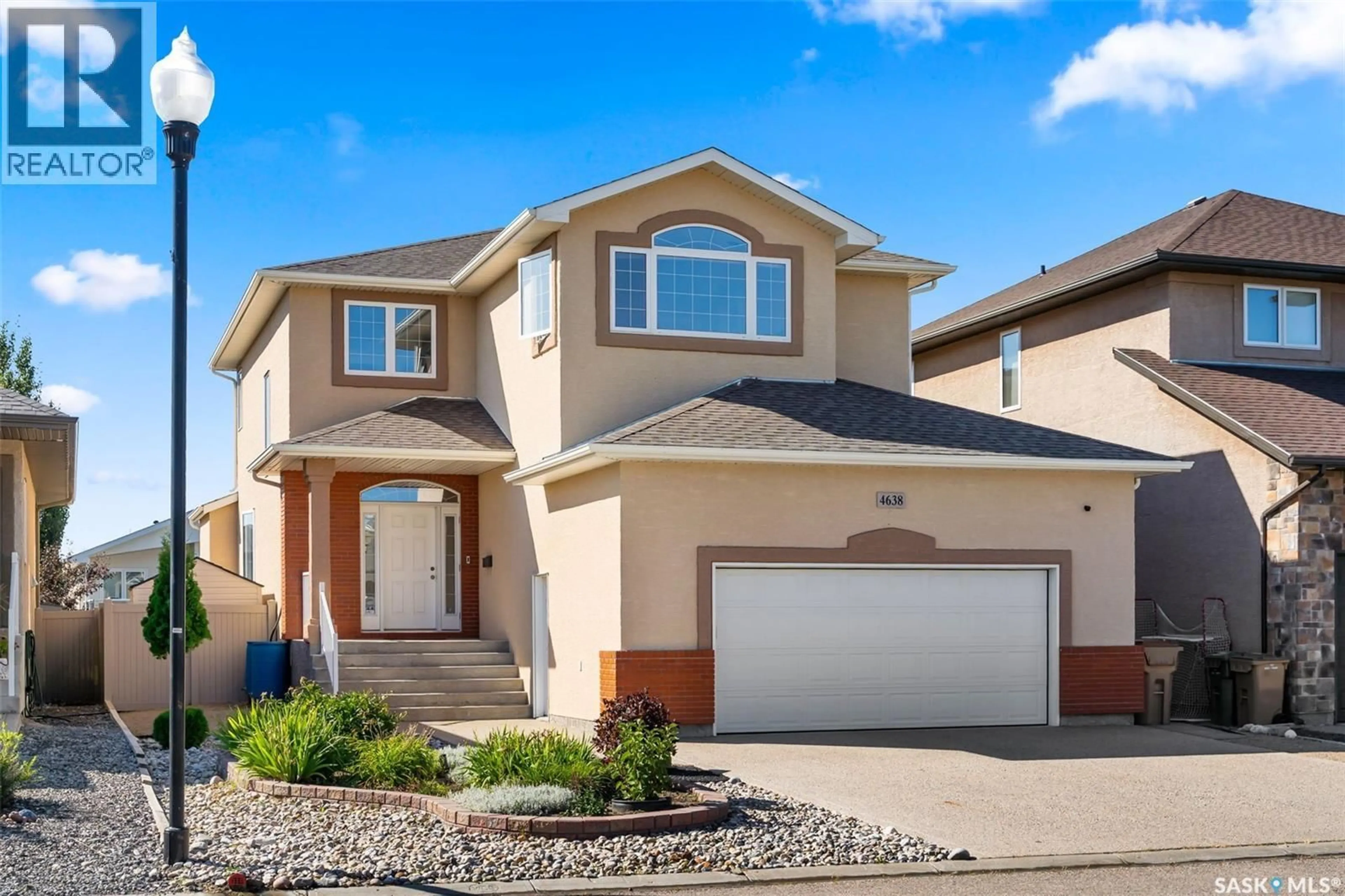 Home with vinyl exterior material, street for E - 4638 PINCHERRY PLACE, Regina Saskatchewan S4V1N1