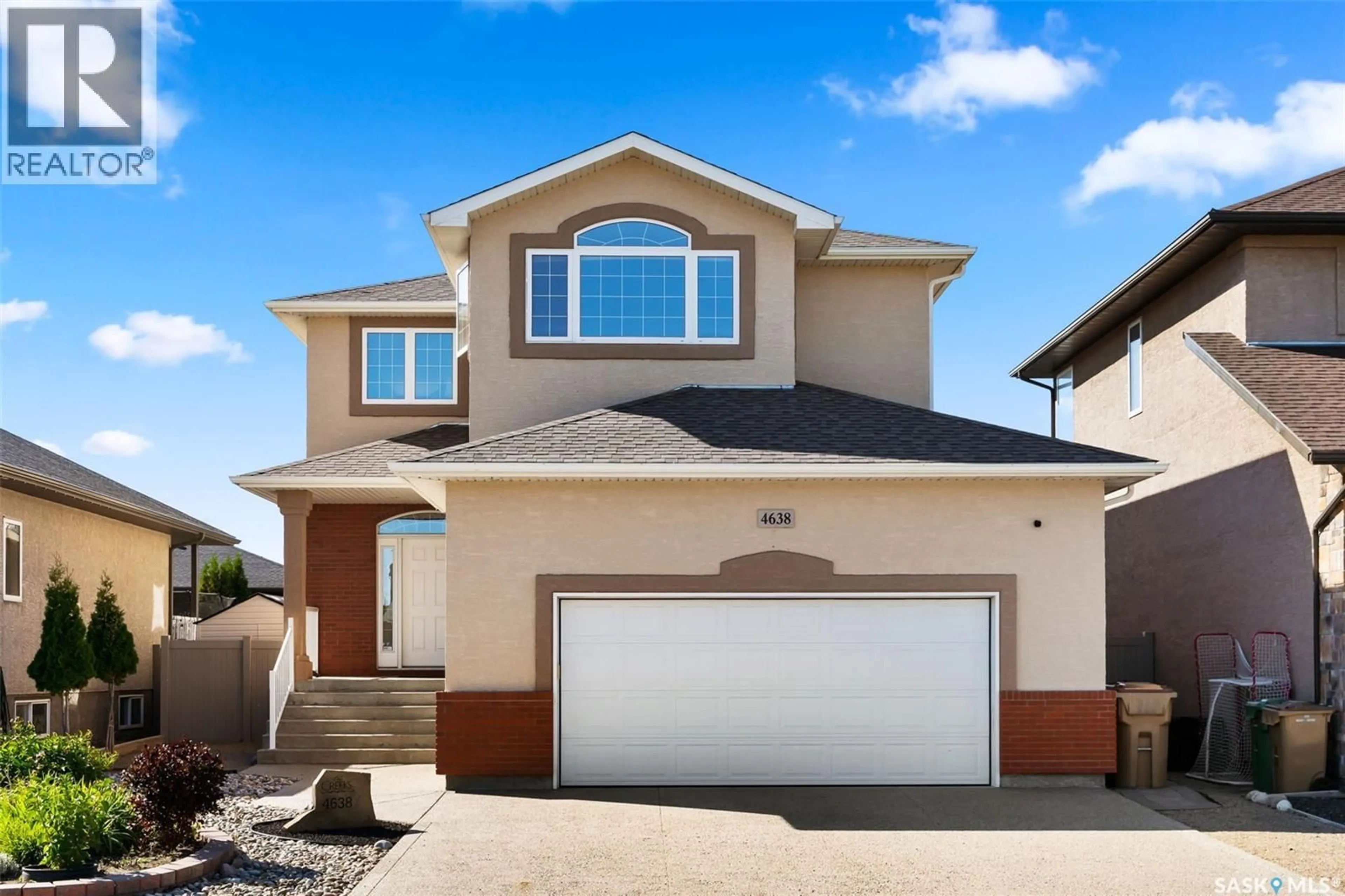 Home with vinyl exterior material, street for E - 4638 PINCHERRY PLACE, Regina Saskatchewan S4V1N1