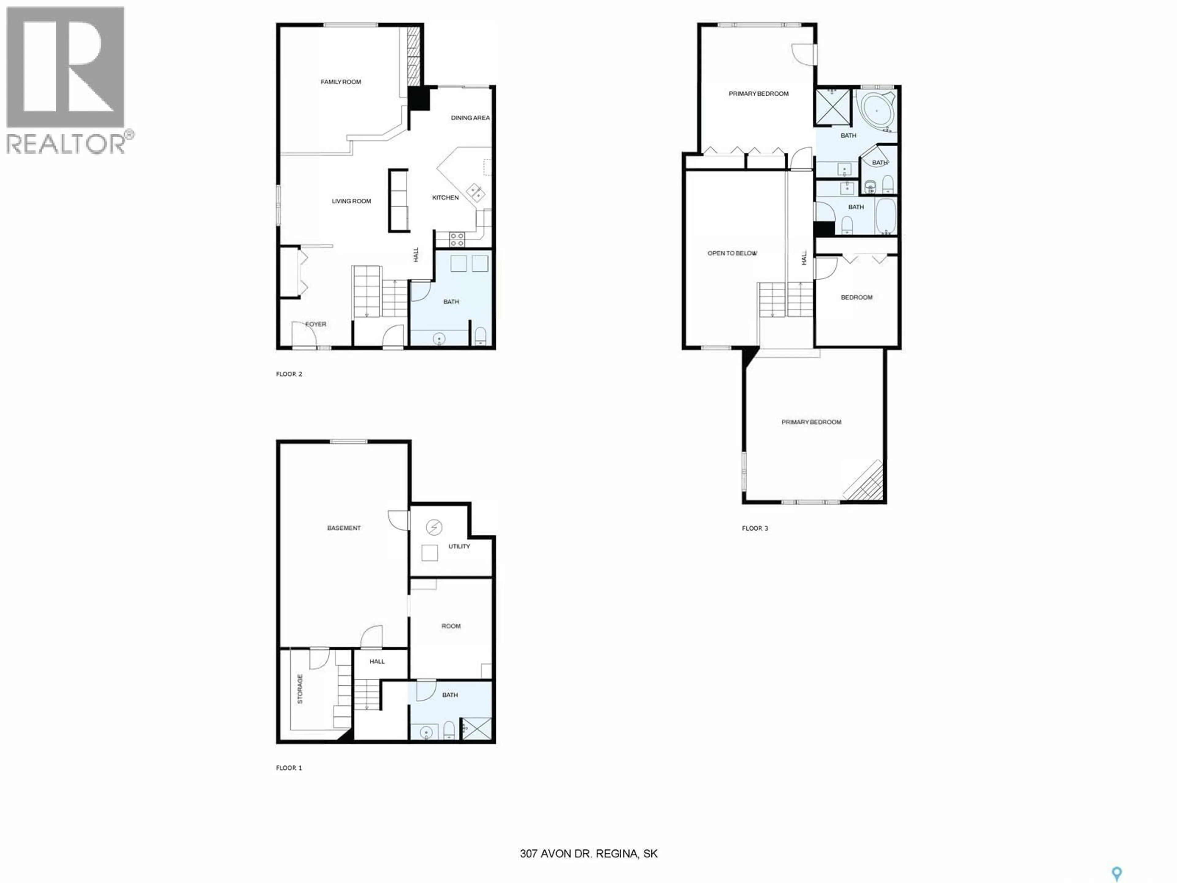 Floor plan for 307 AVON DRIVE, Regina Saskatchewan S4V1L8