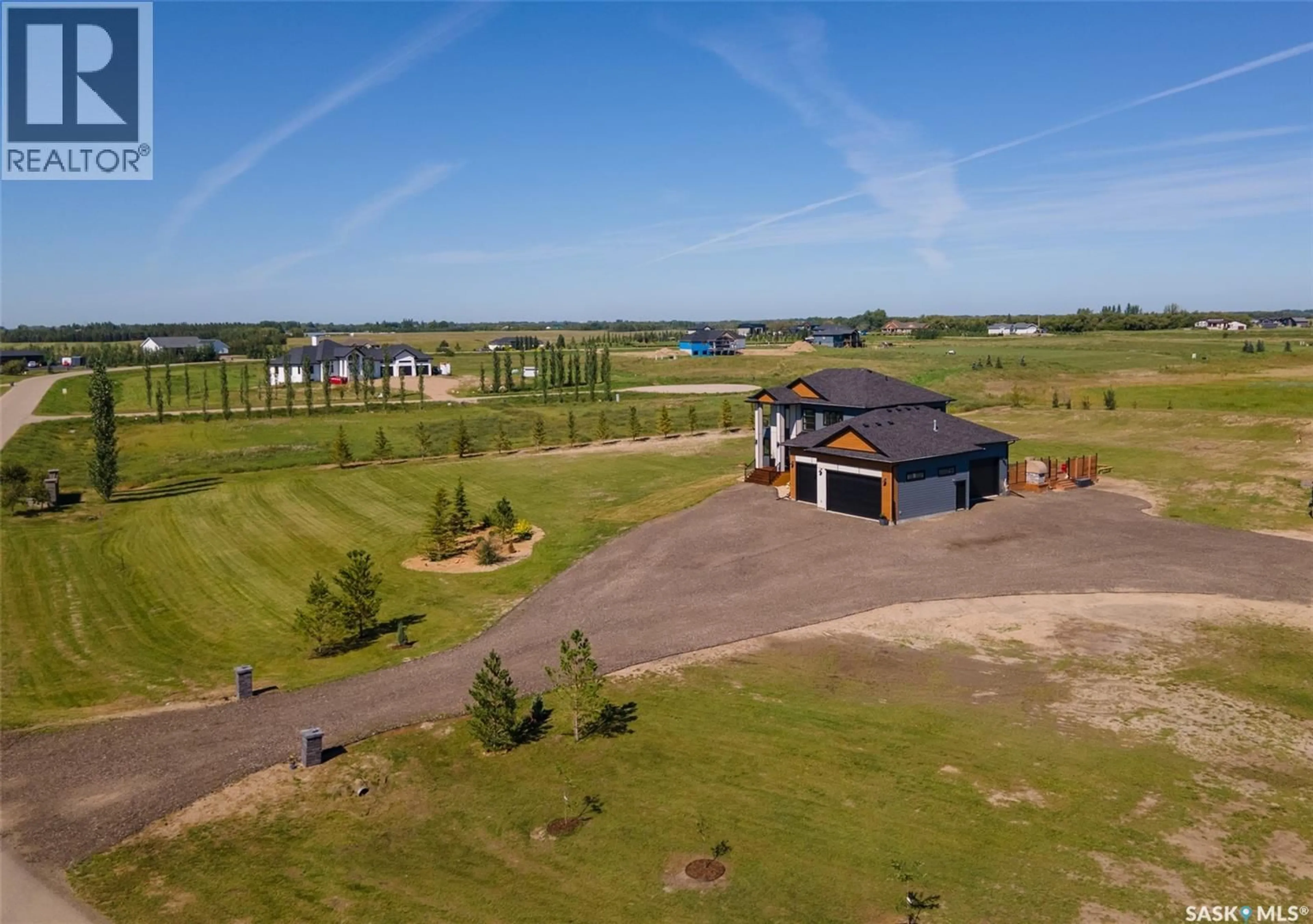 A pic from outside/outdoor area/front of a property/back of a property/a pic from drone, water/lake/river/ocean view for 172 GRANDVIEW TRAIL, Corman Park Rm No. 344 Saskatchewan S7T0W5