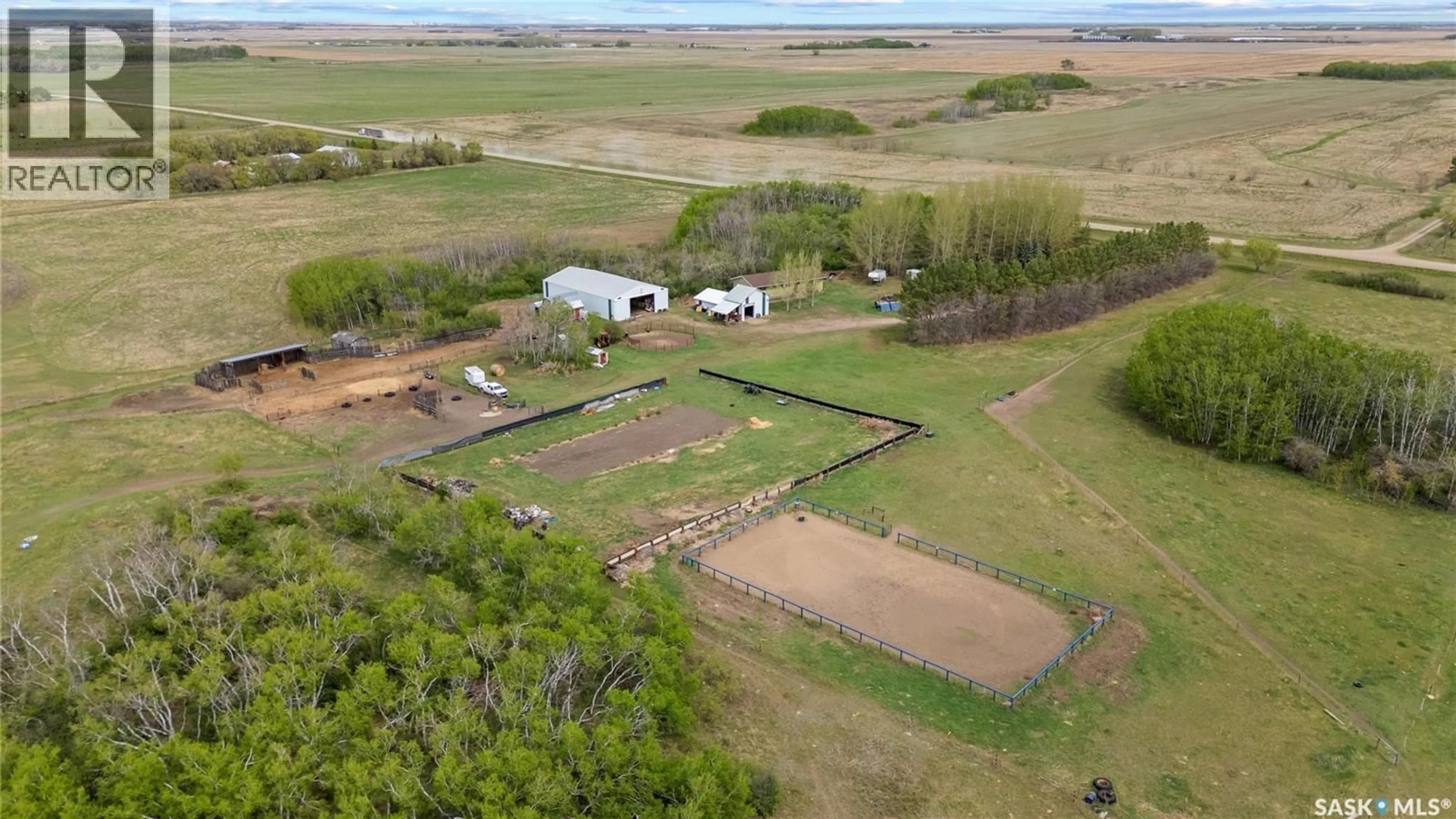 A pic from outside/outdoor area/front of a property/back of a property/a pic from drone, building for Vanscoy - 120 ACRES RM, Vanscoy Rm No. 345 Saskatchewan S0L3J0
