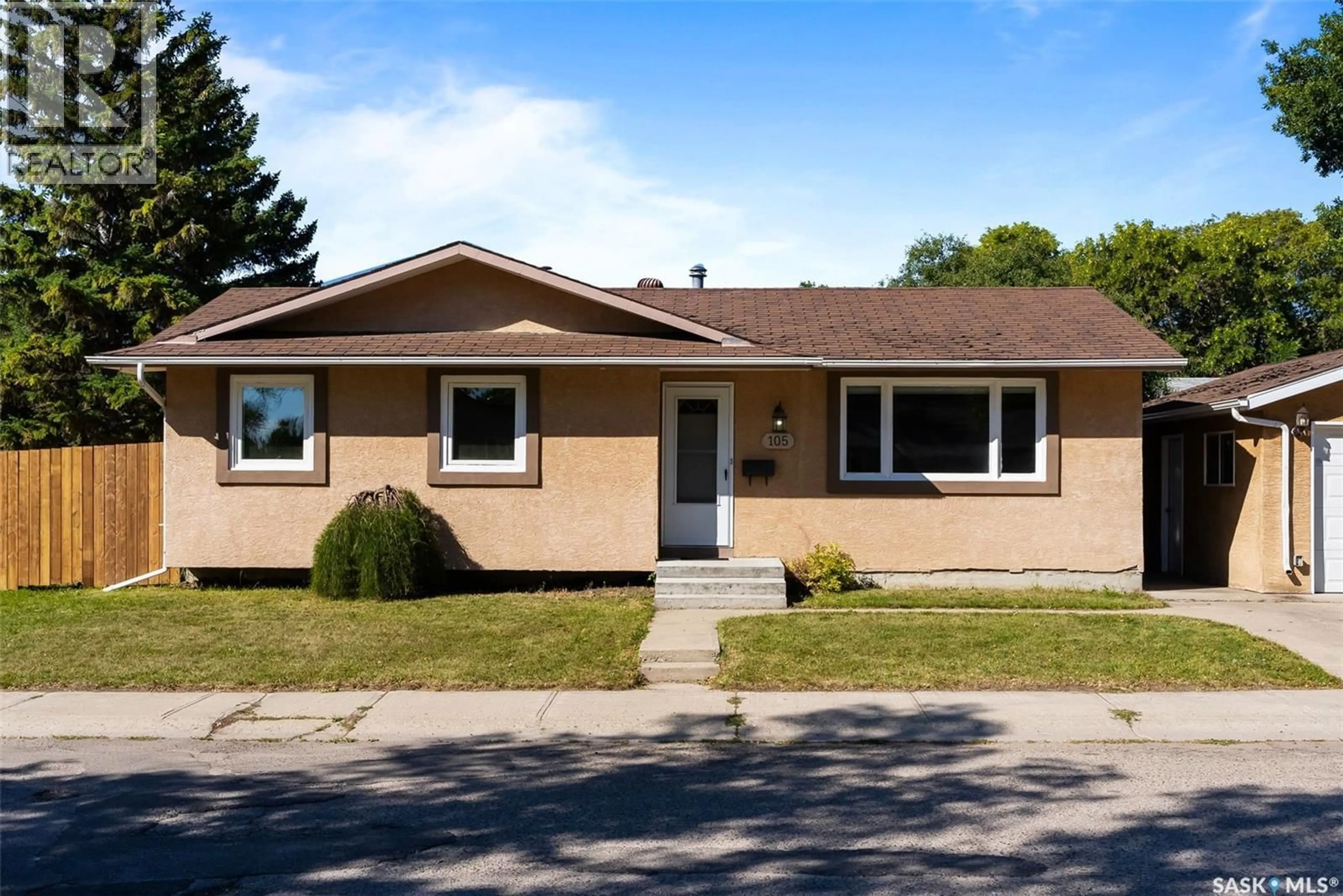 Home with vinyl exterior material, street for 105 BORLASE CRESCENT, Regina Saskatchewan S4N4G8
