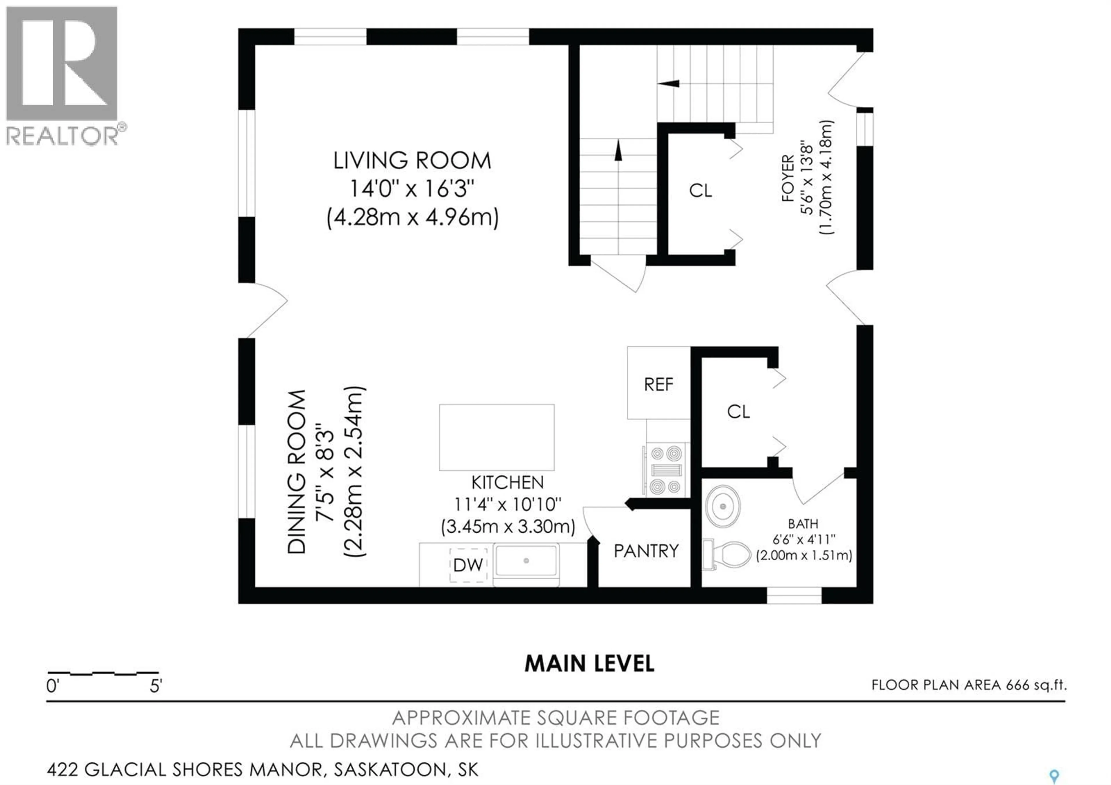 Floor plan for 422 GLACIAL SHORES MANOR, Saskatoon Saskatchewan S7W0R6