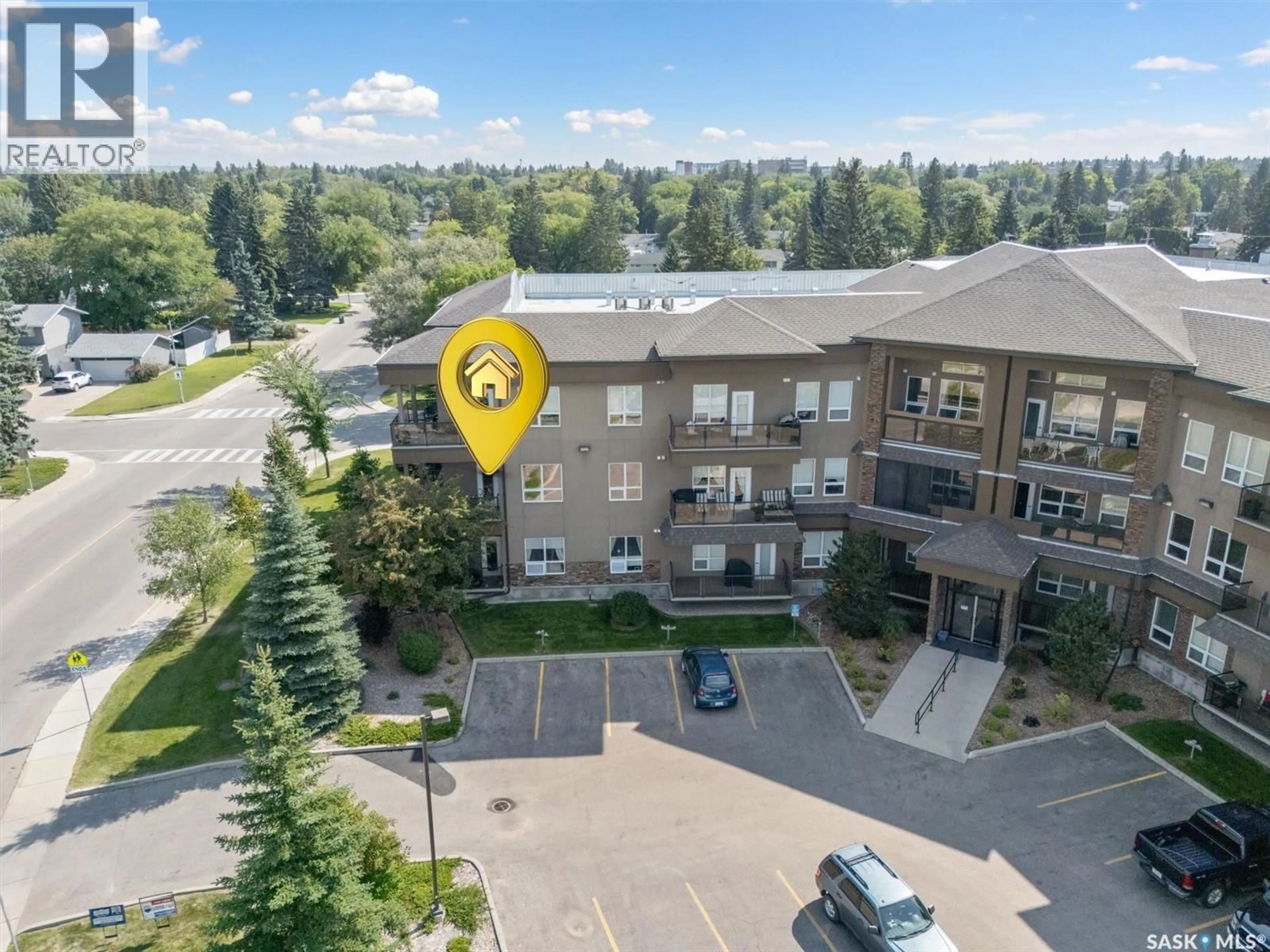 A pic from outside/outdoor area/front of a property/back of a property/a pic from drone, unknown for 203 - 2730 MAIN STREET, Saskatoon Saskatchewan S7H0M3