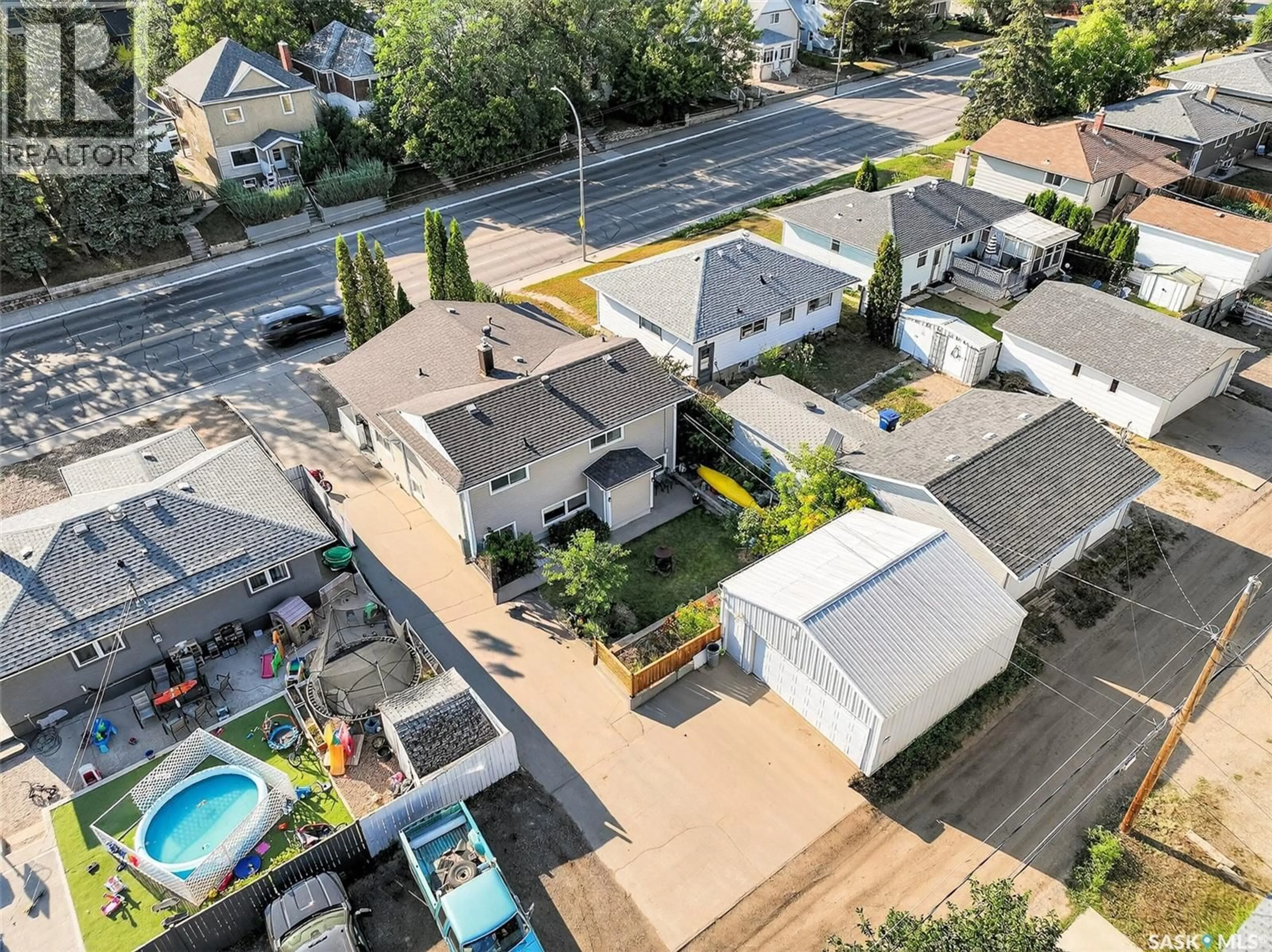 A pic from outside/outdoor area/front of a property/back of a property/a pic from drone, street for 1121 MAIN STREET, Moose Jaw Saskatchewan S6H0X3