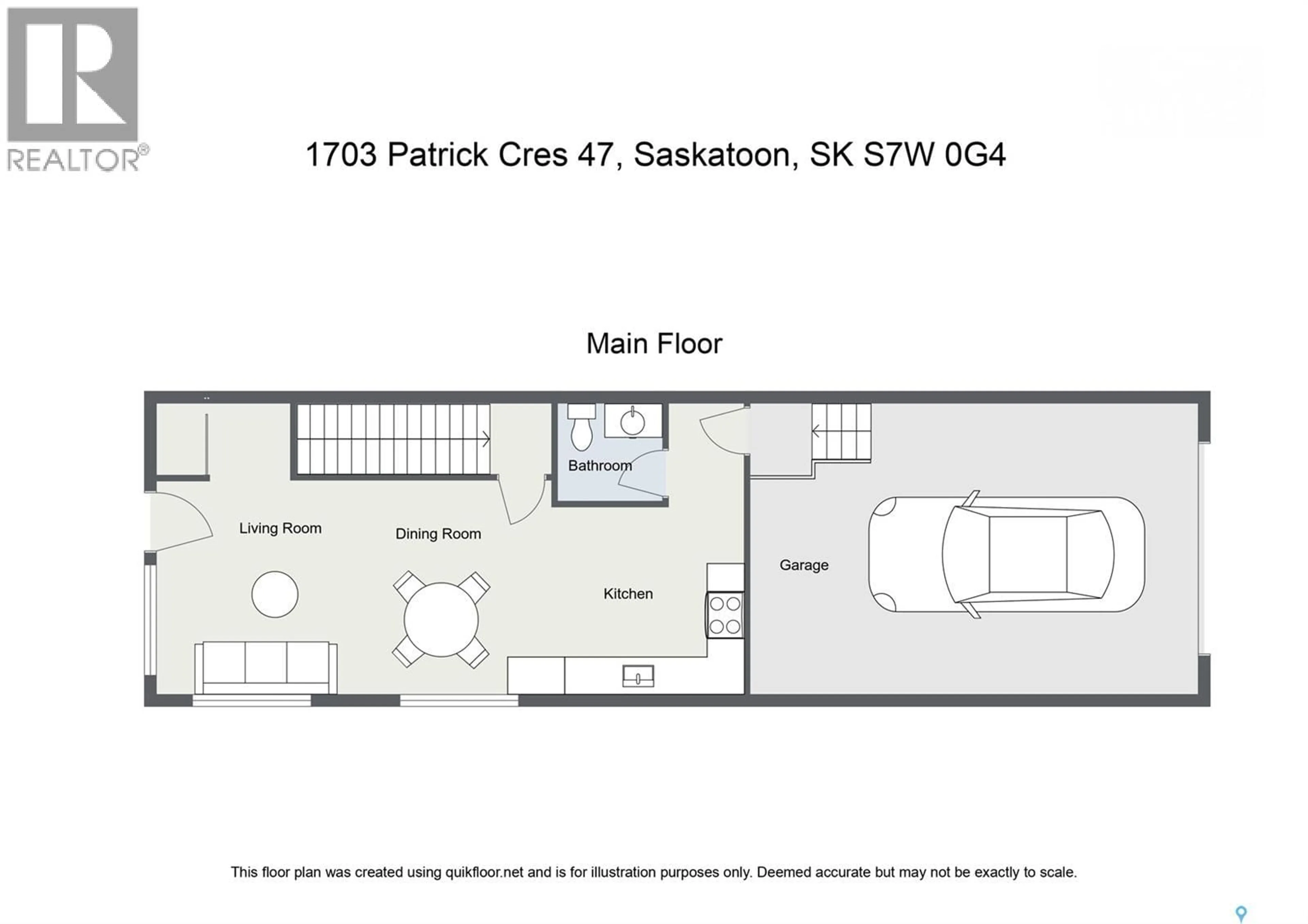 Floor plan for 47 - 1703 PATRICK CRESCENT, Saskatoon Saskatchewan S7W0L6