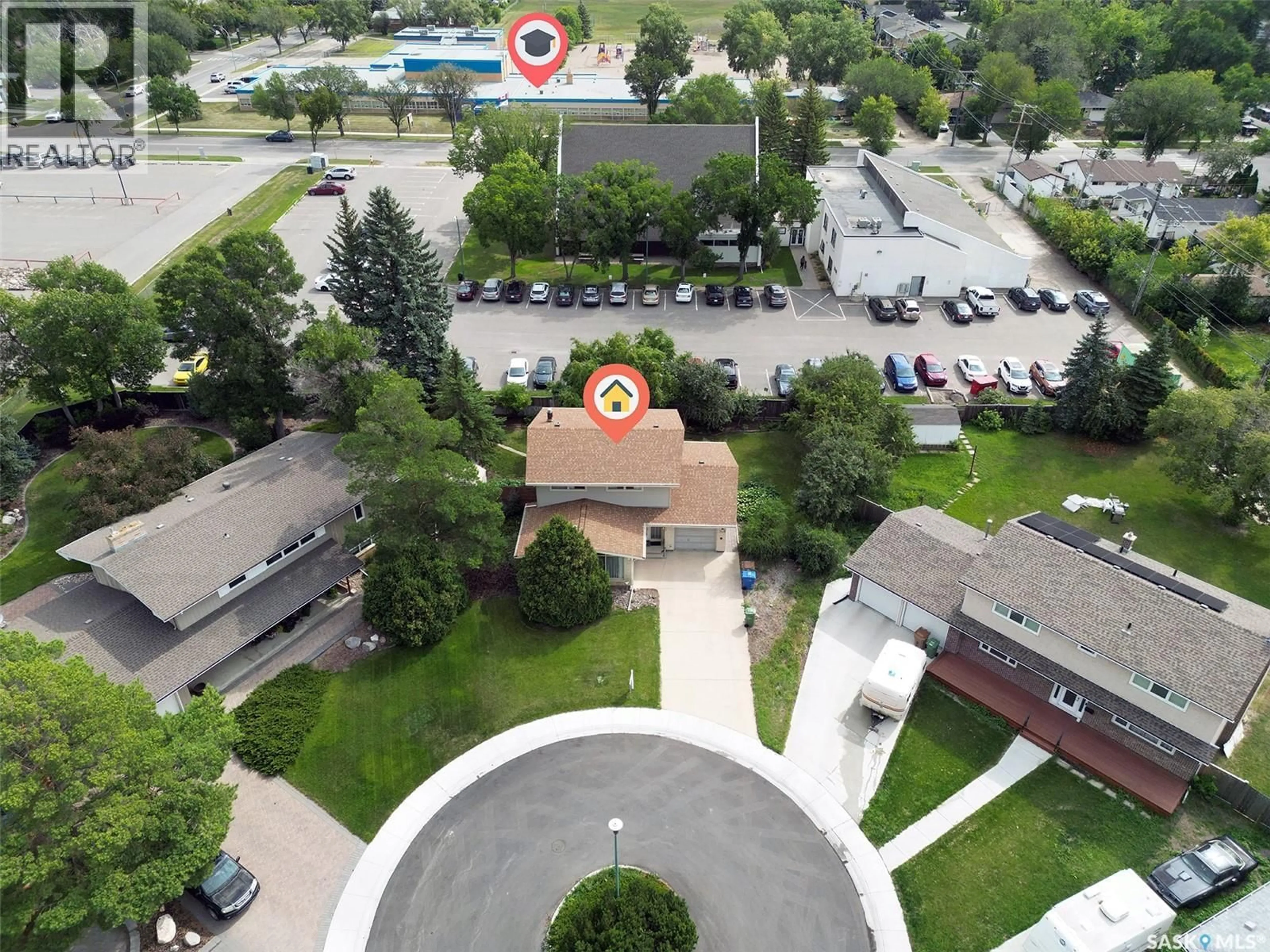 A pic from outside/outdoor area/front of a property/back of a property/a pic from drone, street for 145 MAYFAIR CRESCENT, Regina Saskatchewan S4S4J1