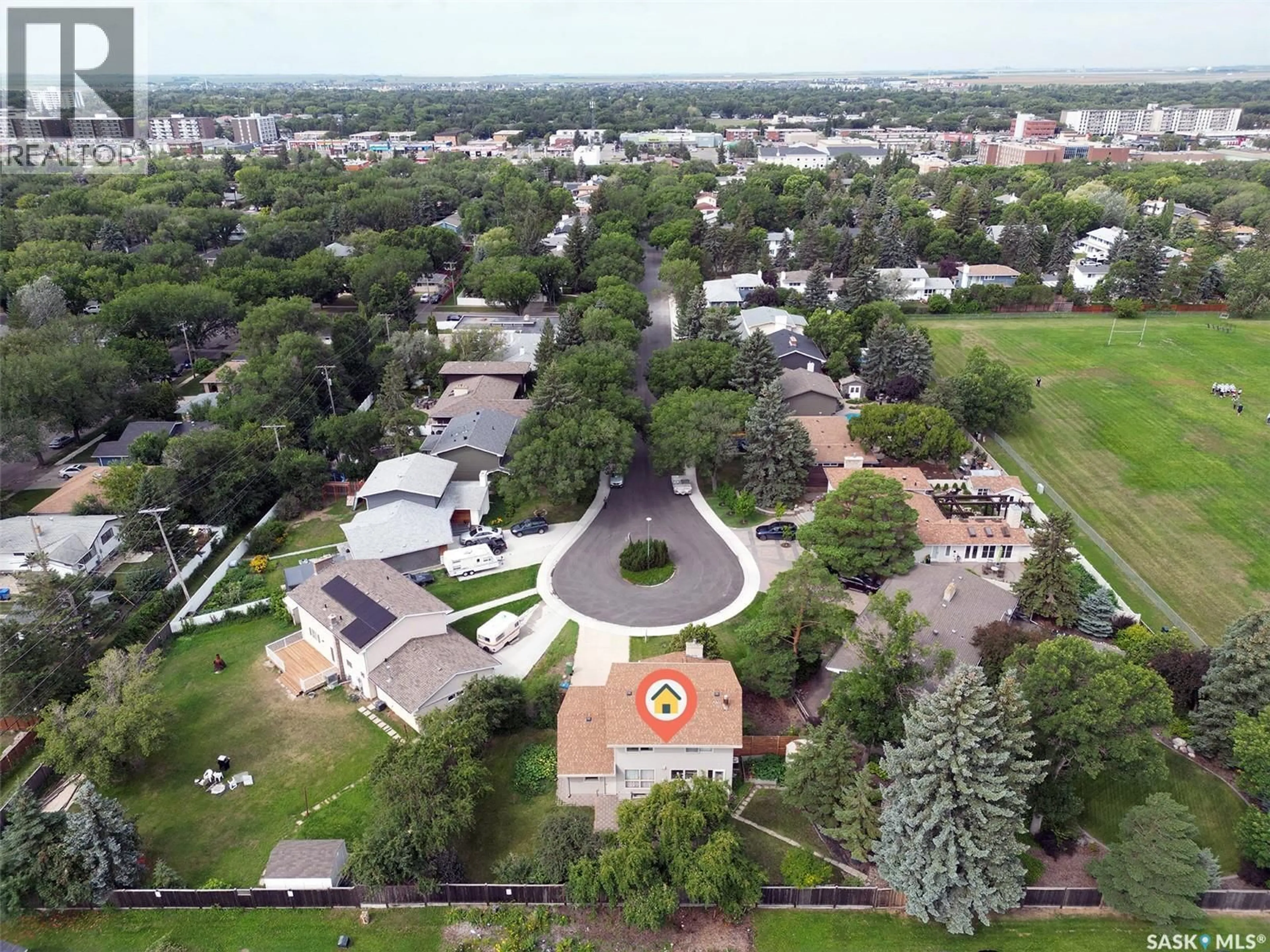 A pic from outside/outdoor area/front of a property/back of a property/a pic from drone, mountain view for 145 MAYFAIR CRESCENT, Regina Saskatchewan S4S4J1