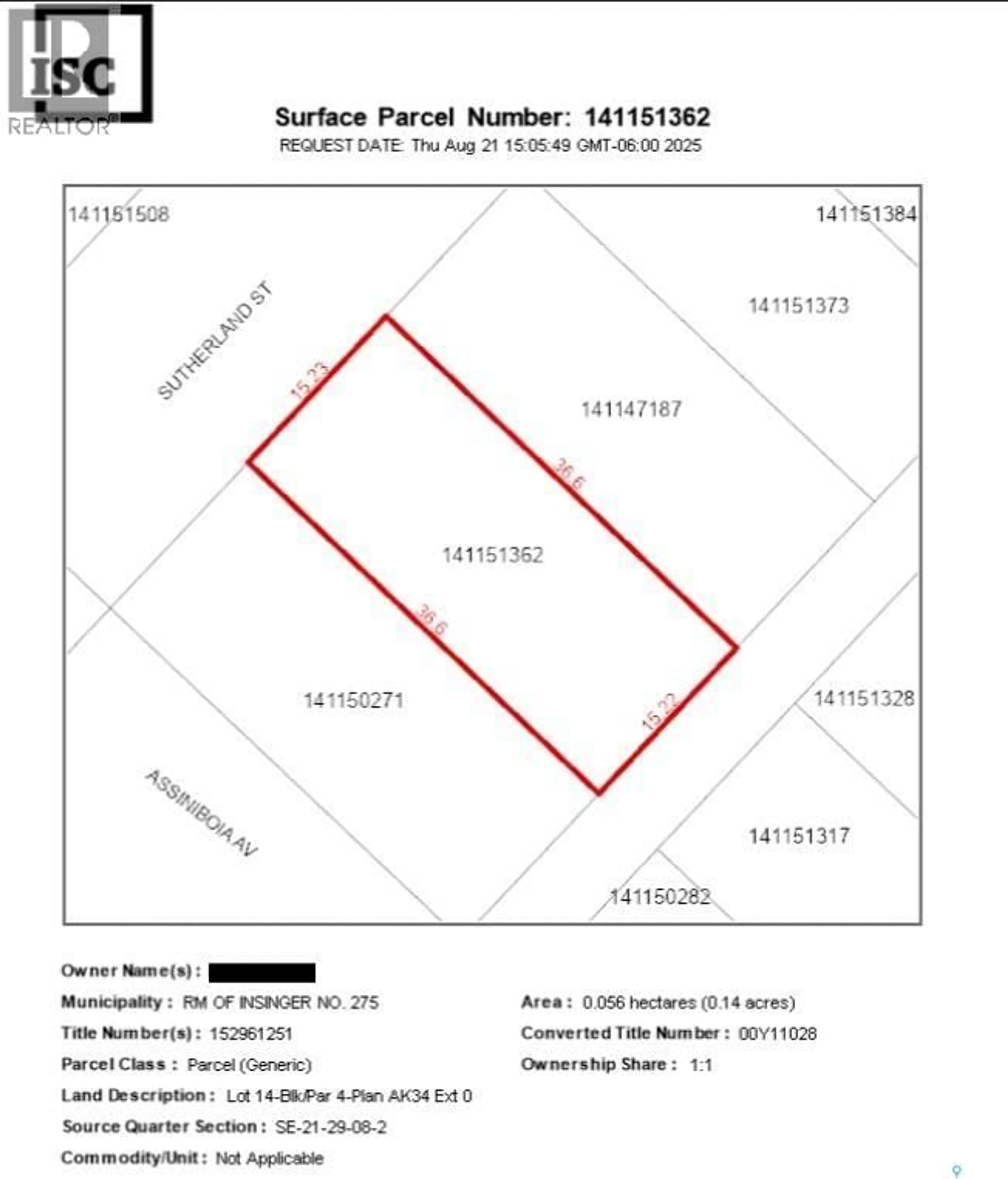 Floor plan for 8 SUTHERLAND STREET, Insinger Rm No. 275 Saskatchewan S0A1L0