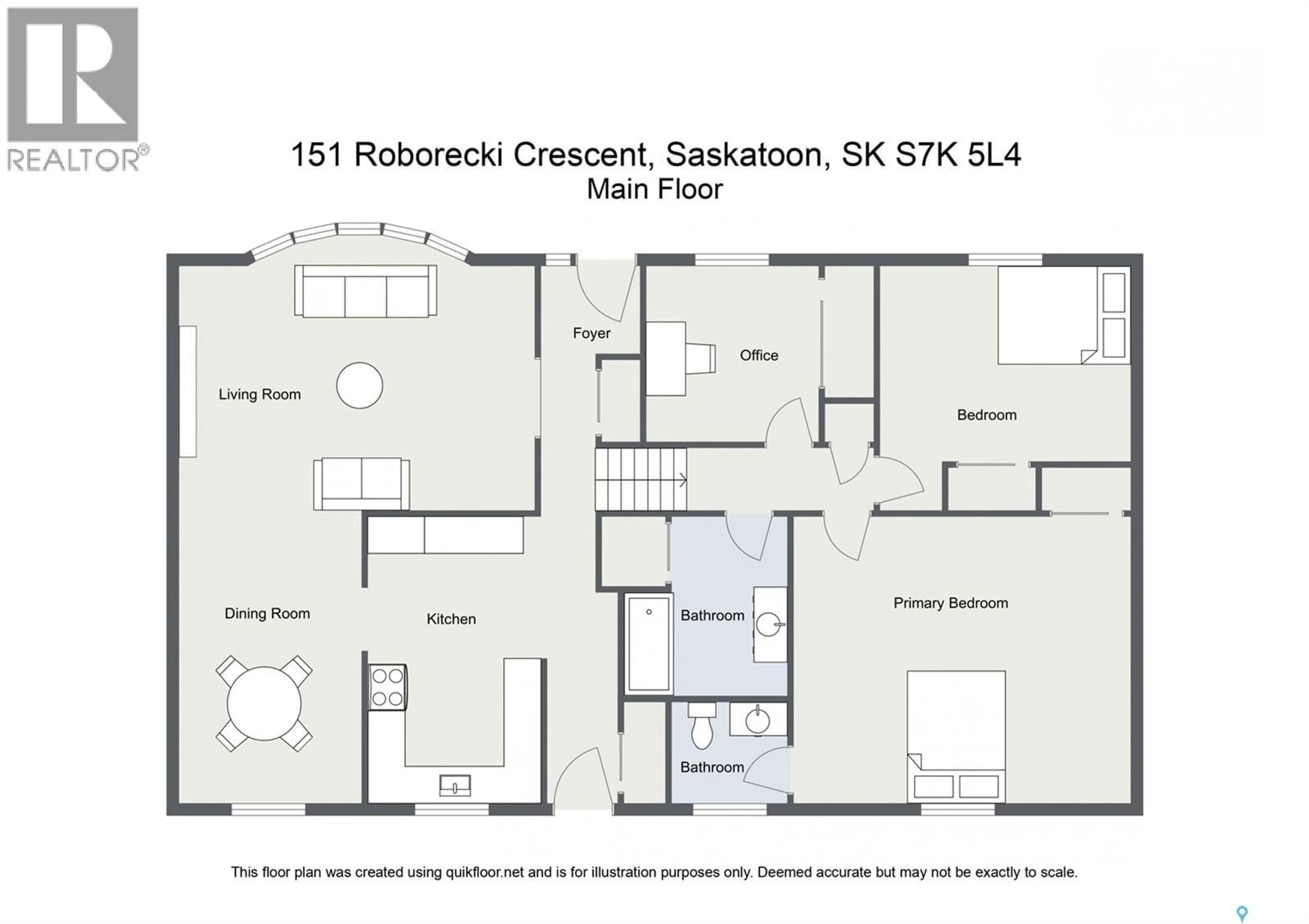 Floor plan for 151 ROBORECKI CRESCENT, Saskatoon Saskatchewan S7K5L4