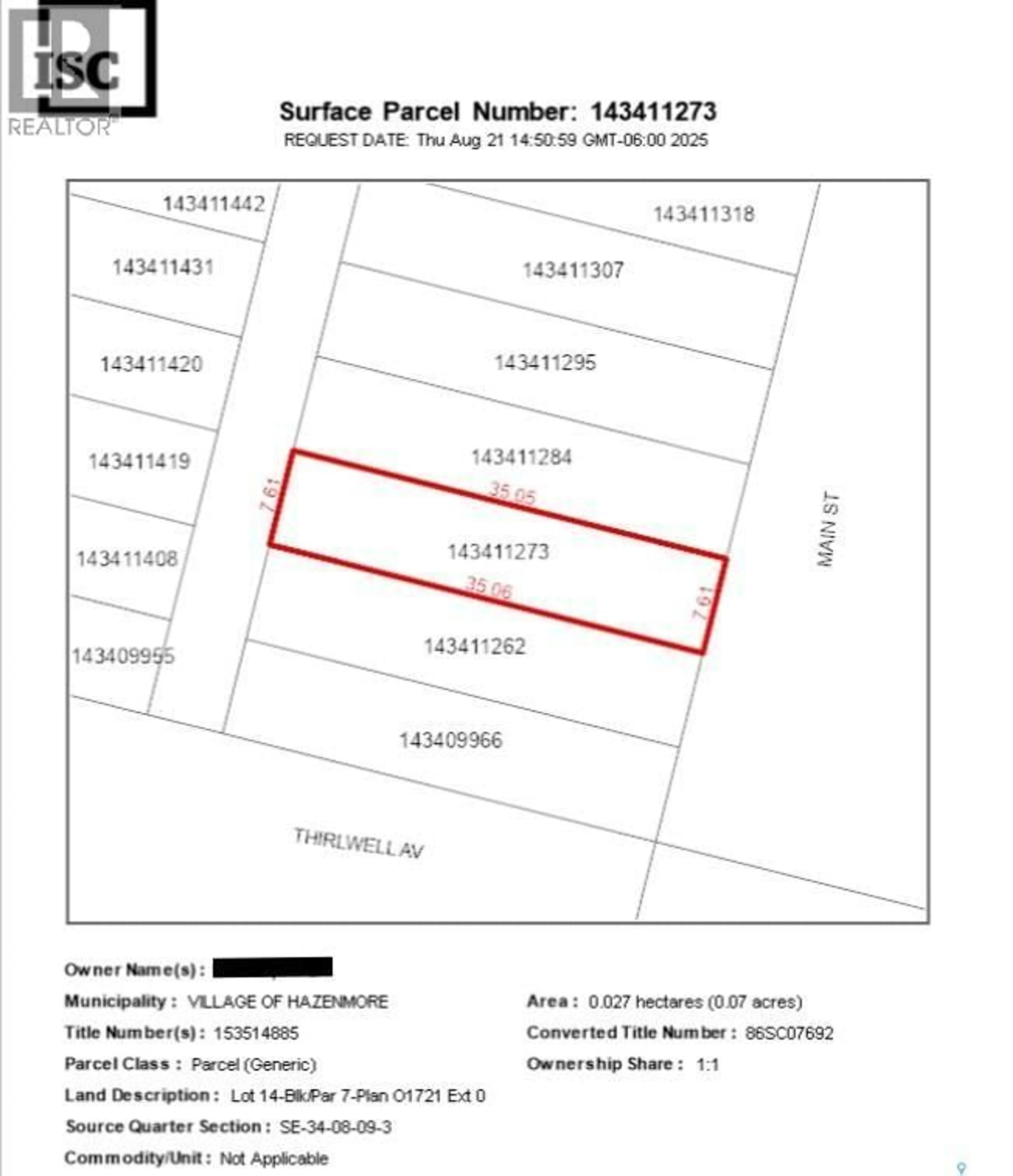 Floor plan for 227 MAIN STREET, Hazenmore Saskatchewan S0N1C0