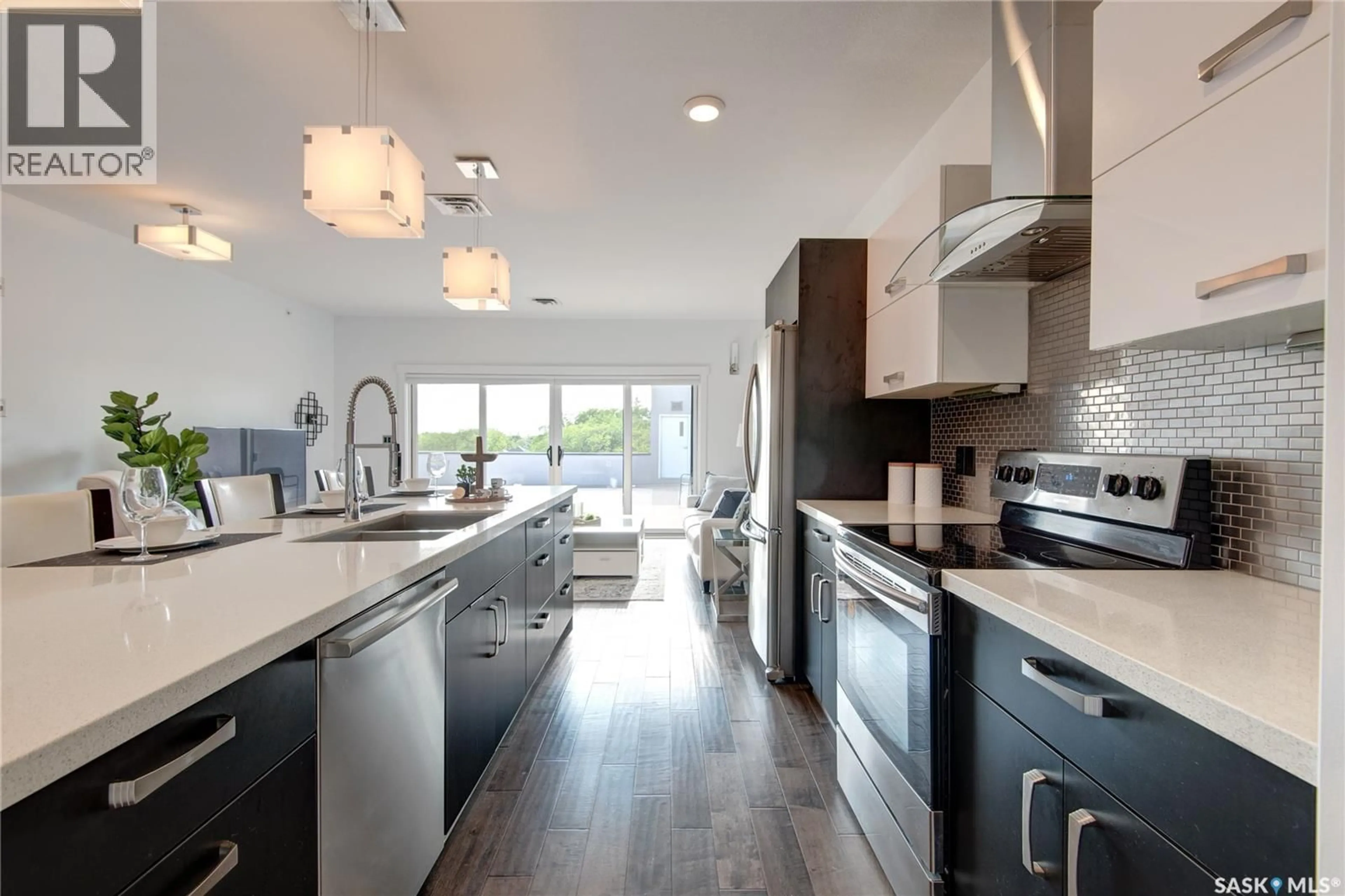 Contemporary kitchen, ceramic/tile floor for 404 1010 MAIN STREET, Saskatoon Saskatchewan S7H0K7