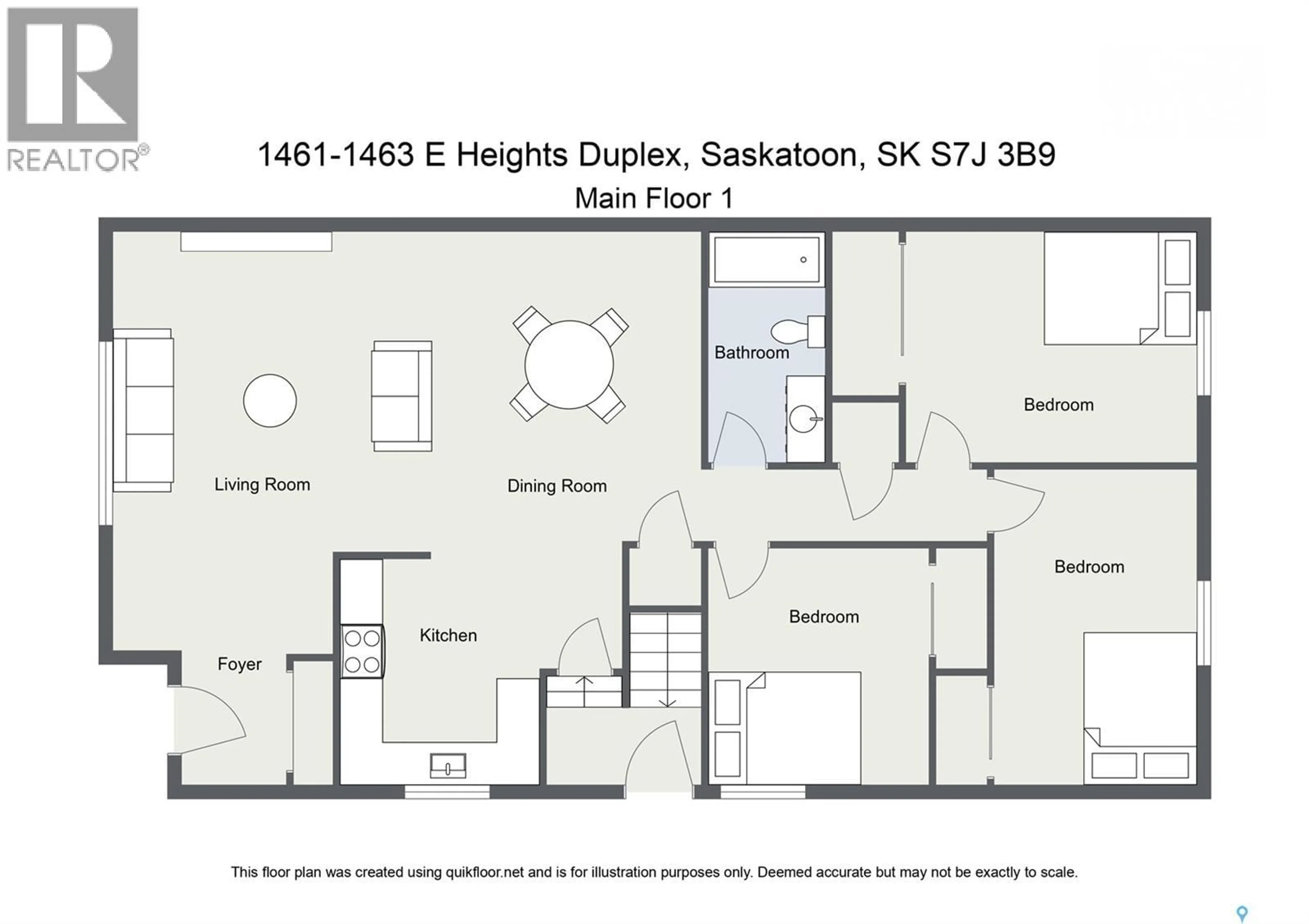 Floor plan for 1461-1463 EAST HEIGHTS, Saskatoon Saskatchewan S7J3B2