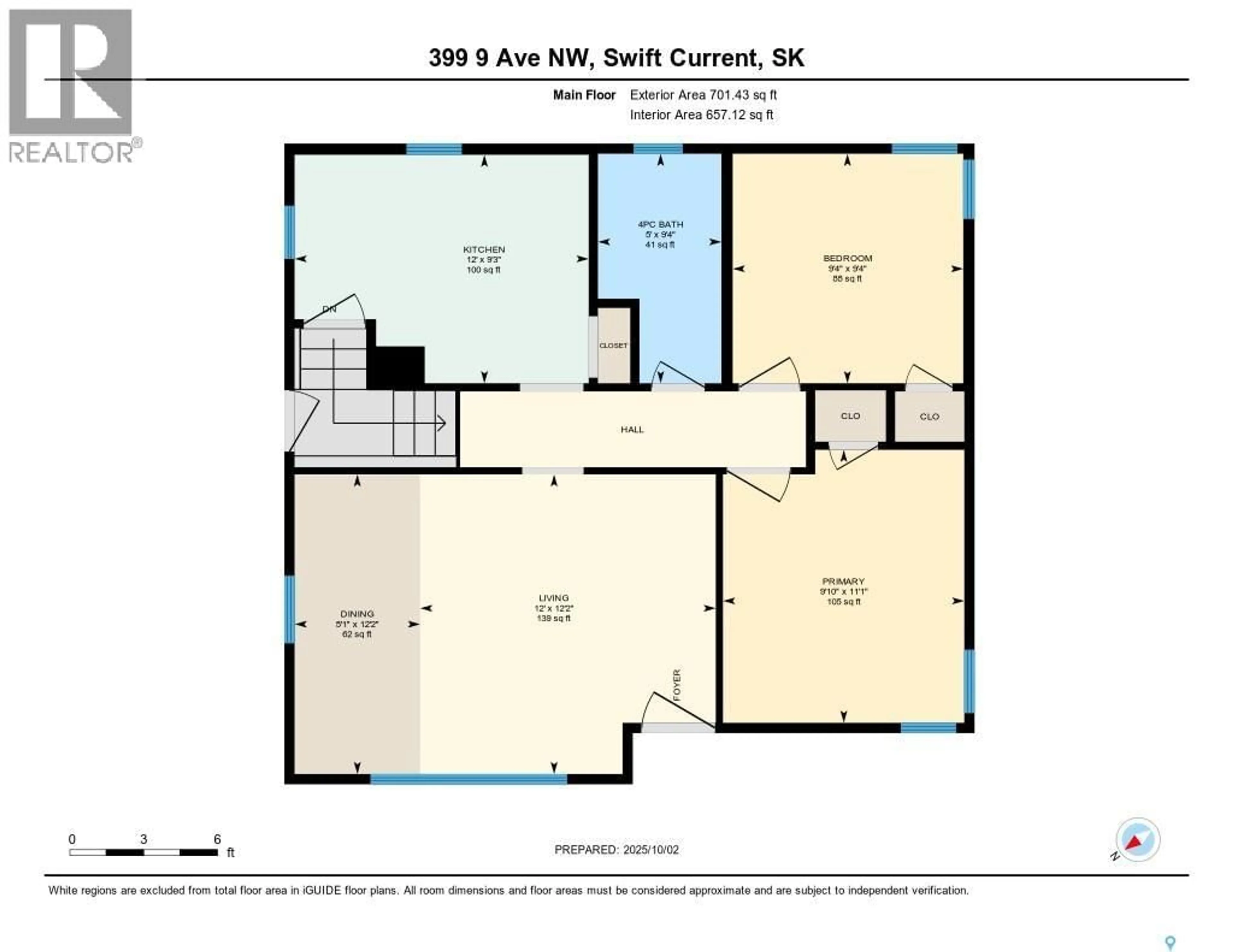 Floor plan for 399 9TH AVENUE, Swift Current Saskatchewan S9H1A8