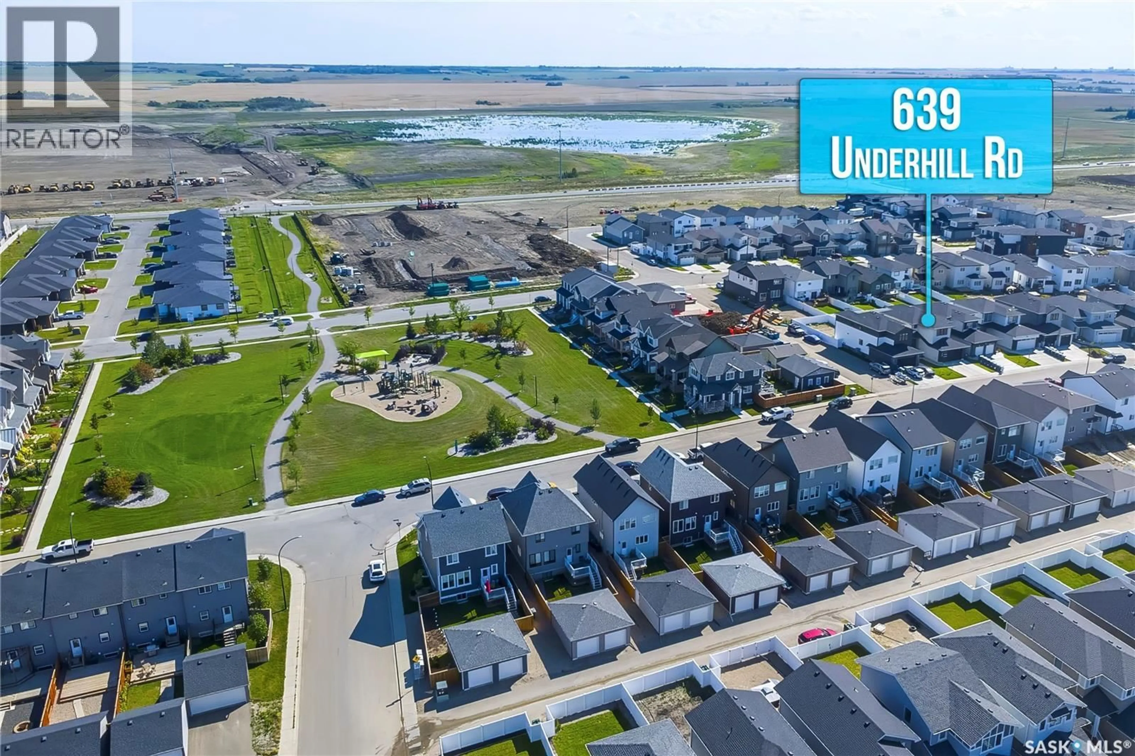 A pic from outside/outdoor area/front of a property/back of a property/a pic from drone, water/lake/river/ocean view for 639 UNDERHILL ROAD, Saskatoon Saskatchewan S7V1N8