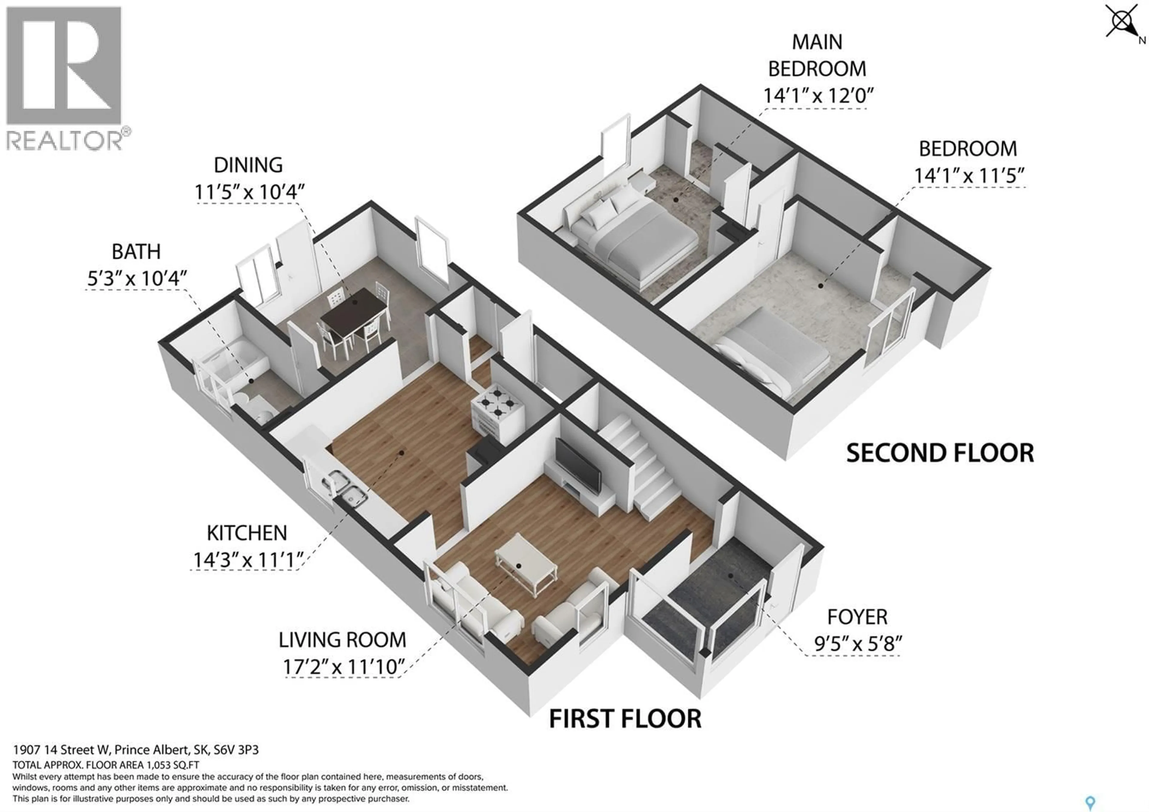 Floor plan for 1907 14TH STREET, Prince Albert Saskatchewan S6V3P3