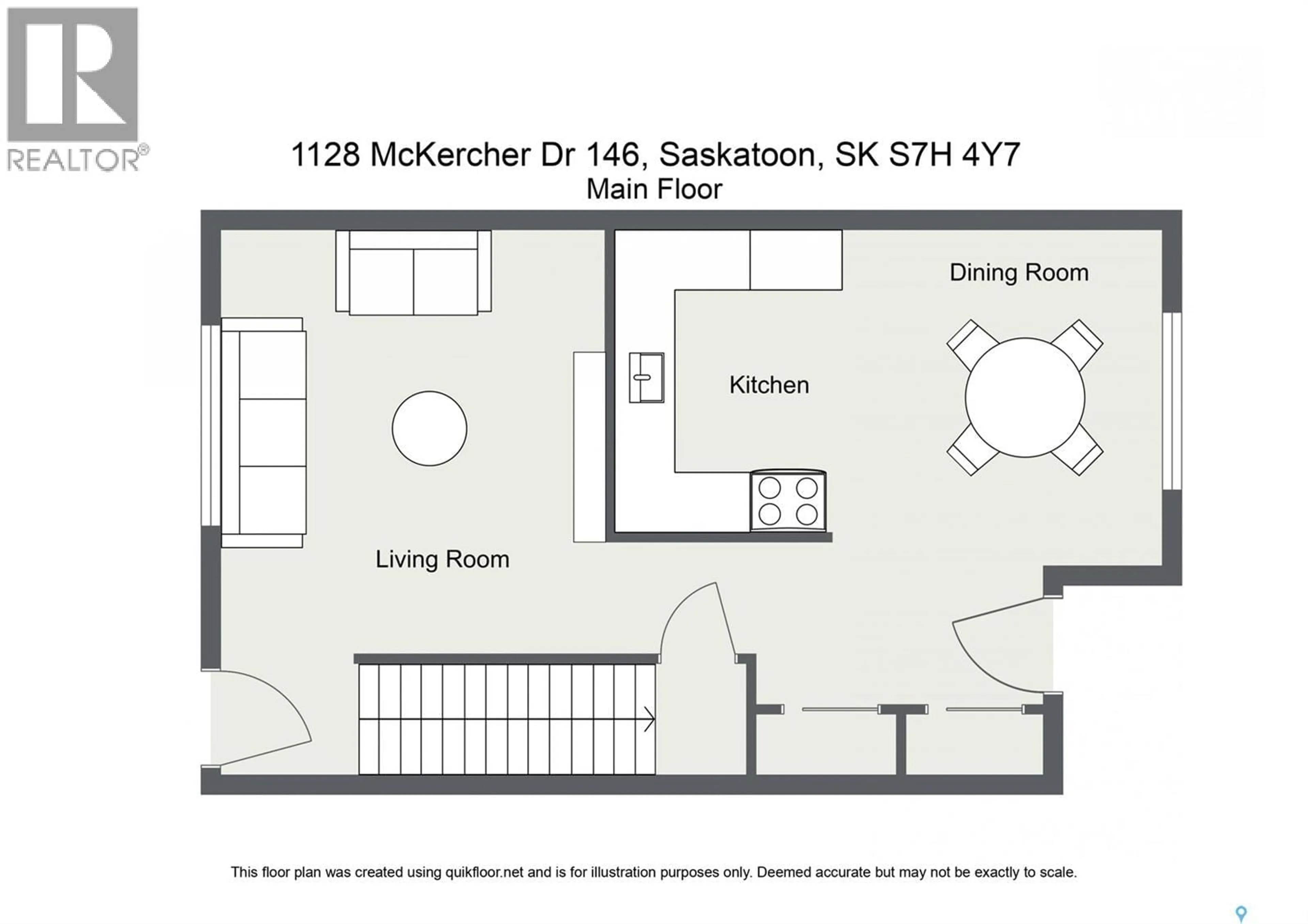 Floor plan for 1128 - 146 MCKERCHER DRIVE, Saskatoon Saskatchewan S7H4Y7