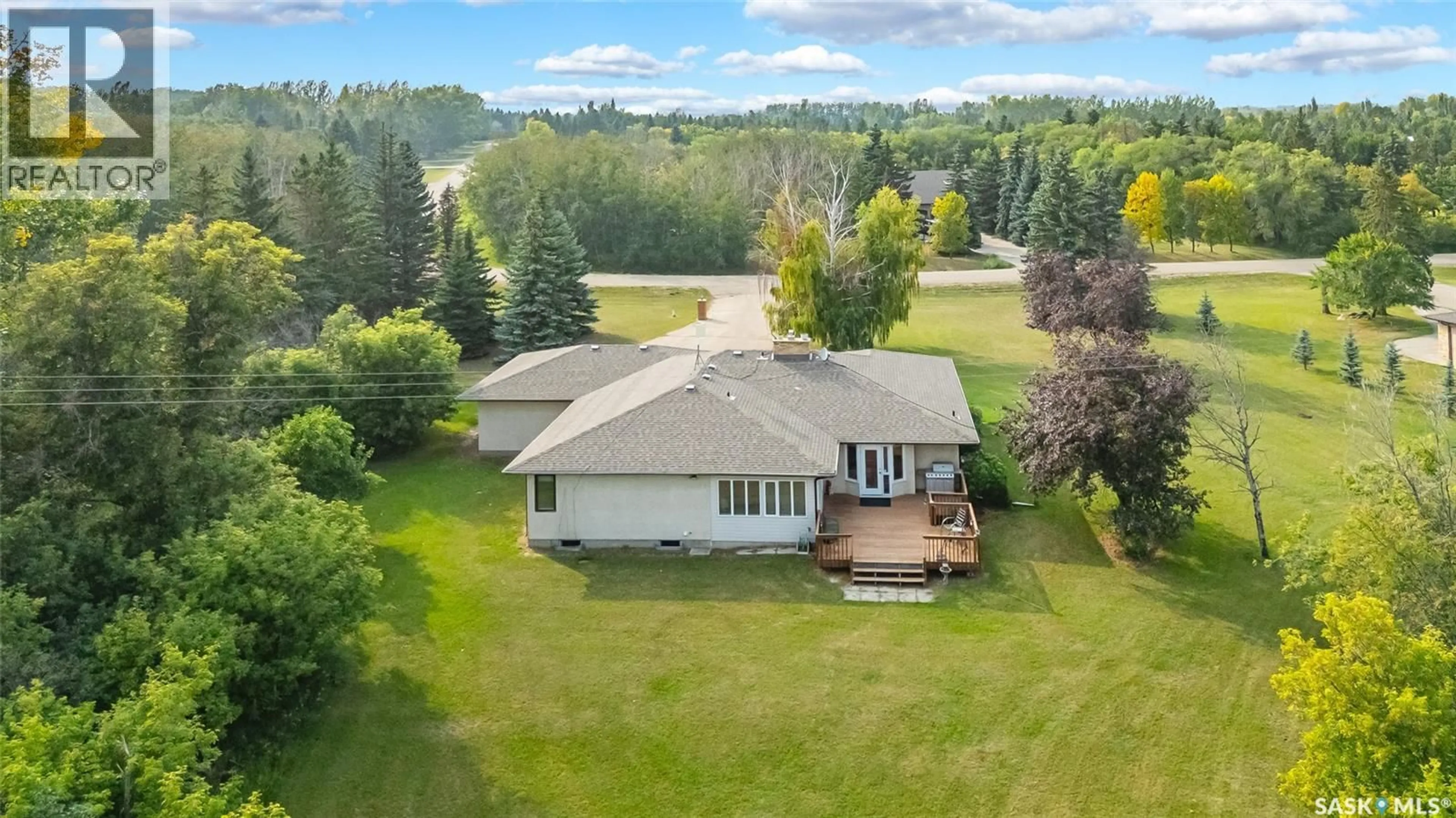 A pic from outside/outdoor area/front of a property/back of a property/a pic from drone, water/lake/river/ocean view for 22 REDWOOD DRIVE, Corman Park Rm No. 344 Saskatchewan S7K3J6