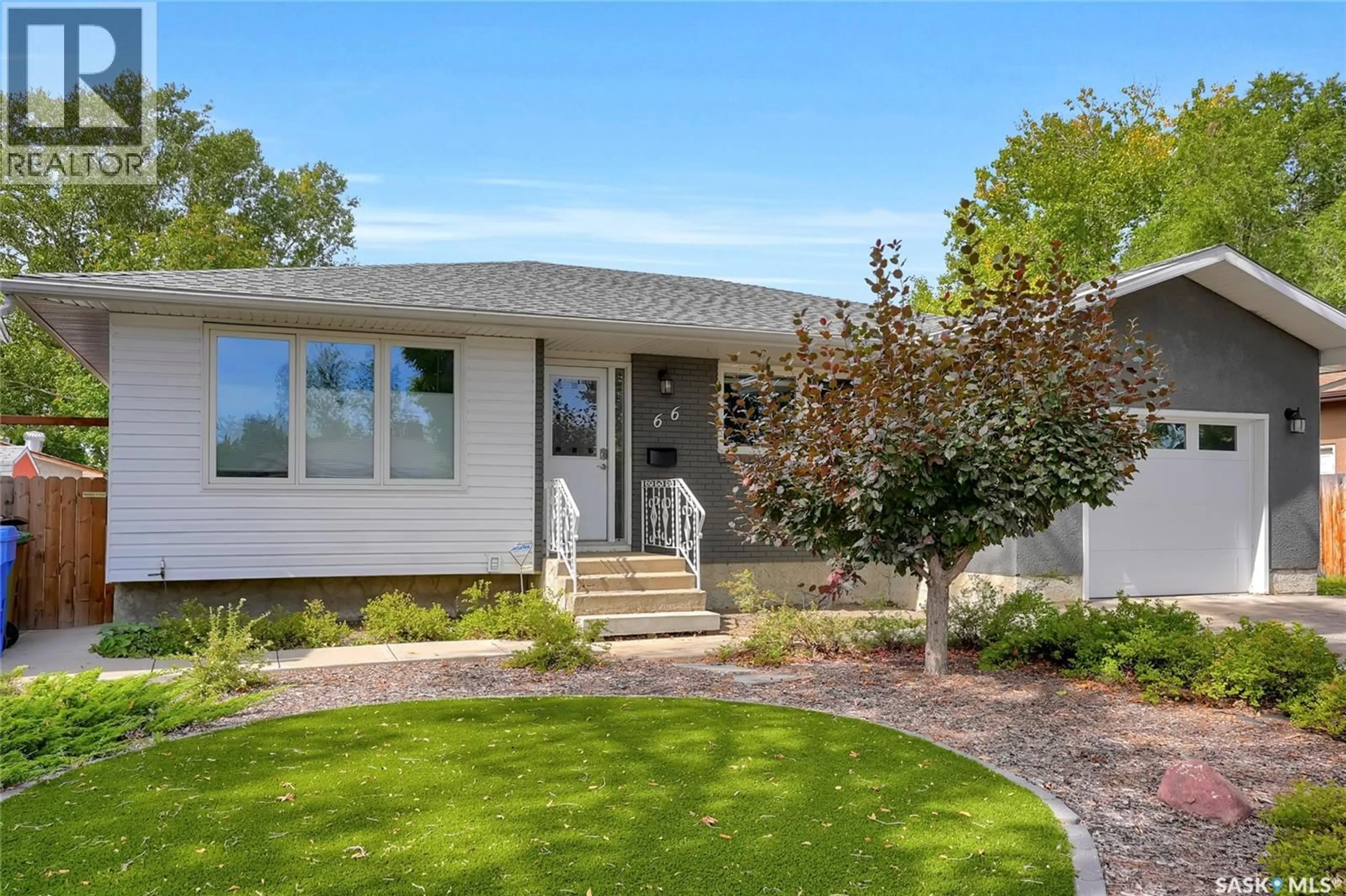 Home with vinyl exterior material, street for 66 KENNEDY CRESCENT, Regina Saskatchewan S4R6G4