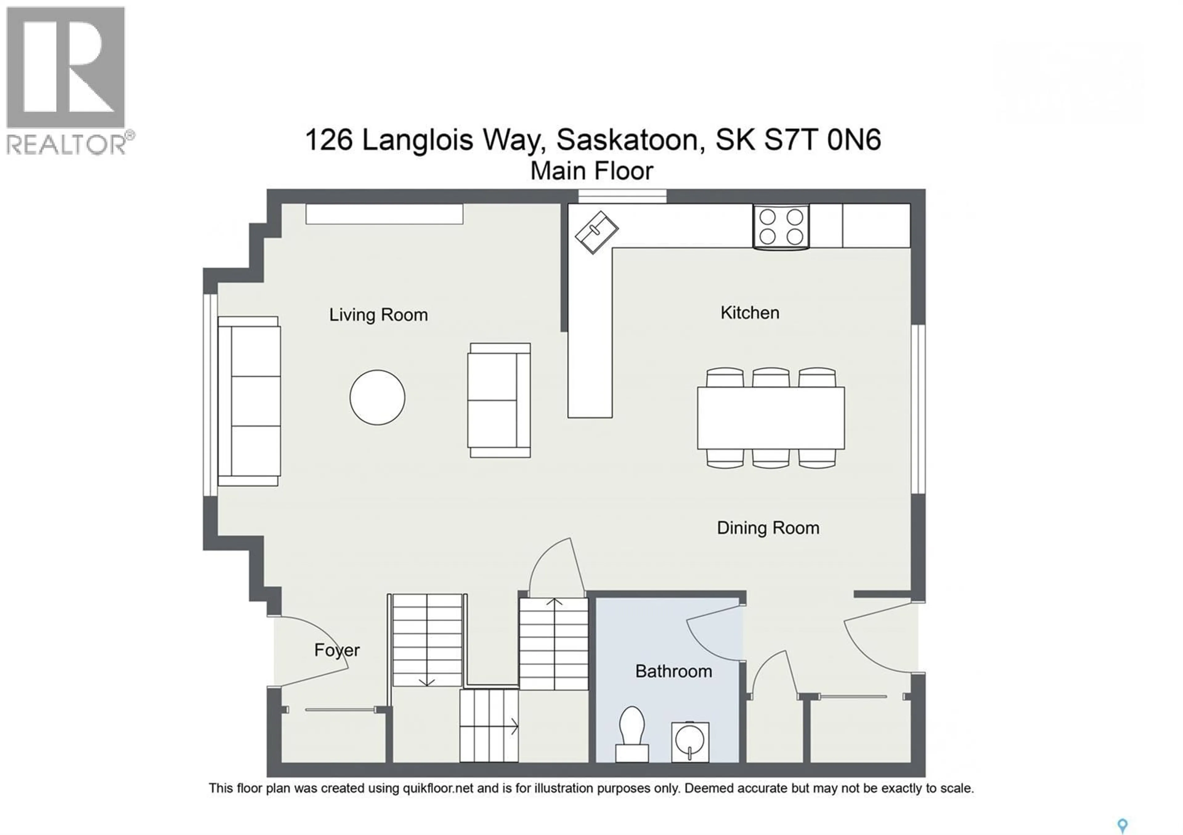 Floor plan for 126 LANGLOIS WAY, Saskatoon Saskatchewan S7T0N6