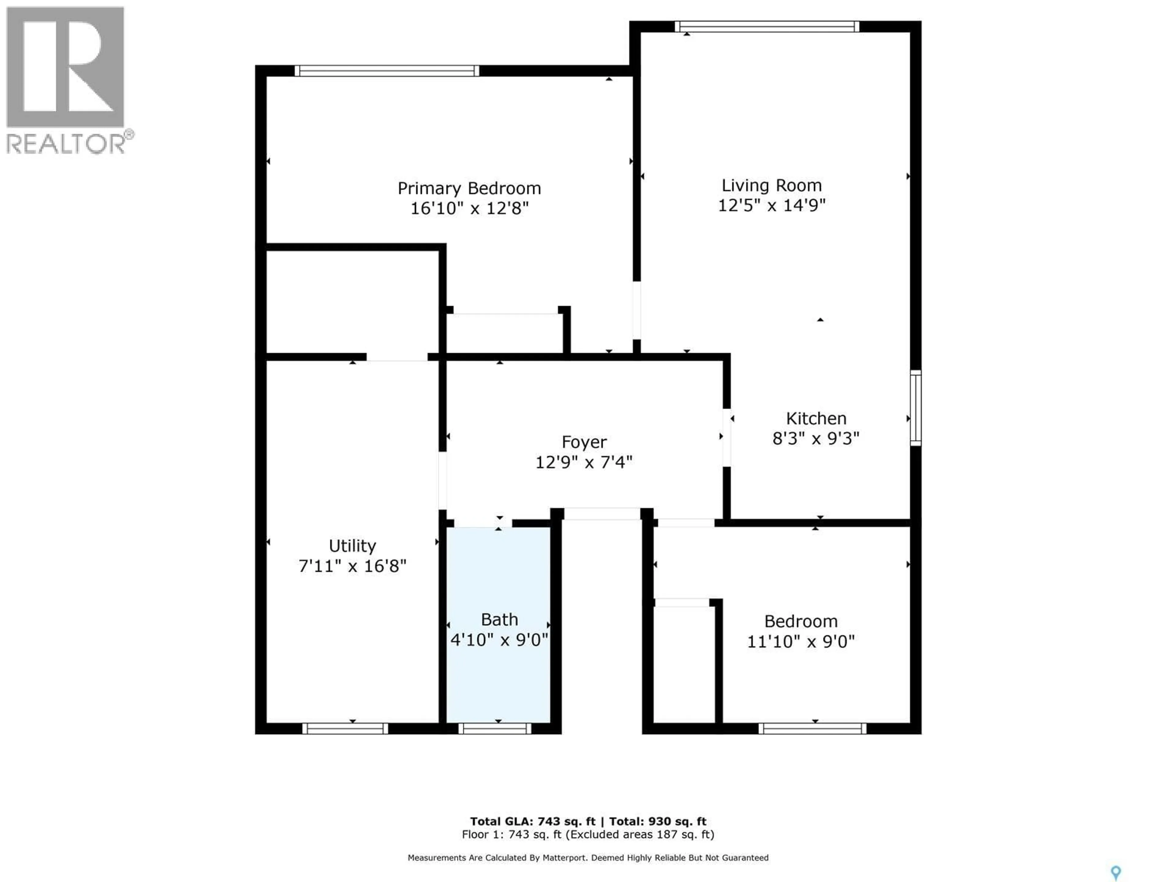 Floor plan for 1601 F AVENUE, Saskatoon Saskatchewan S7L1Y1