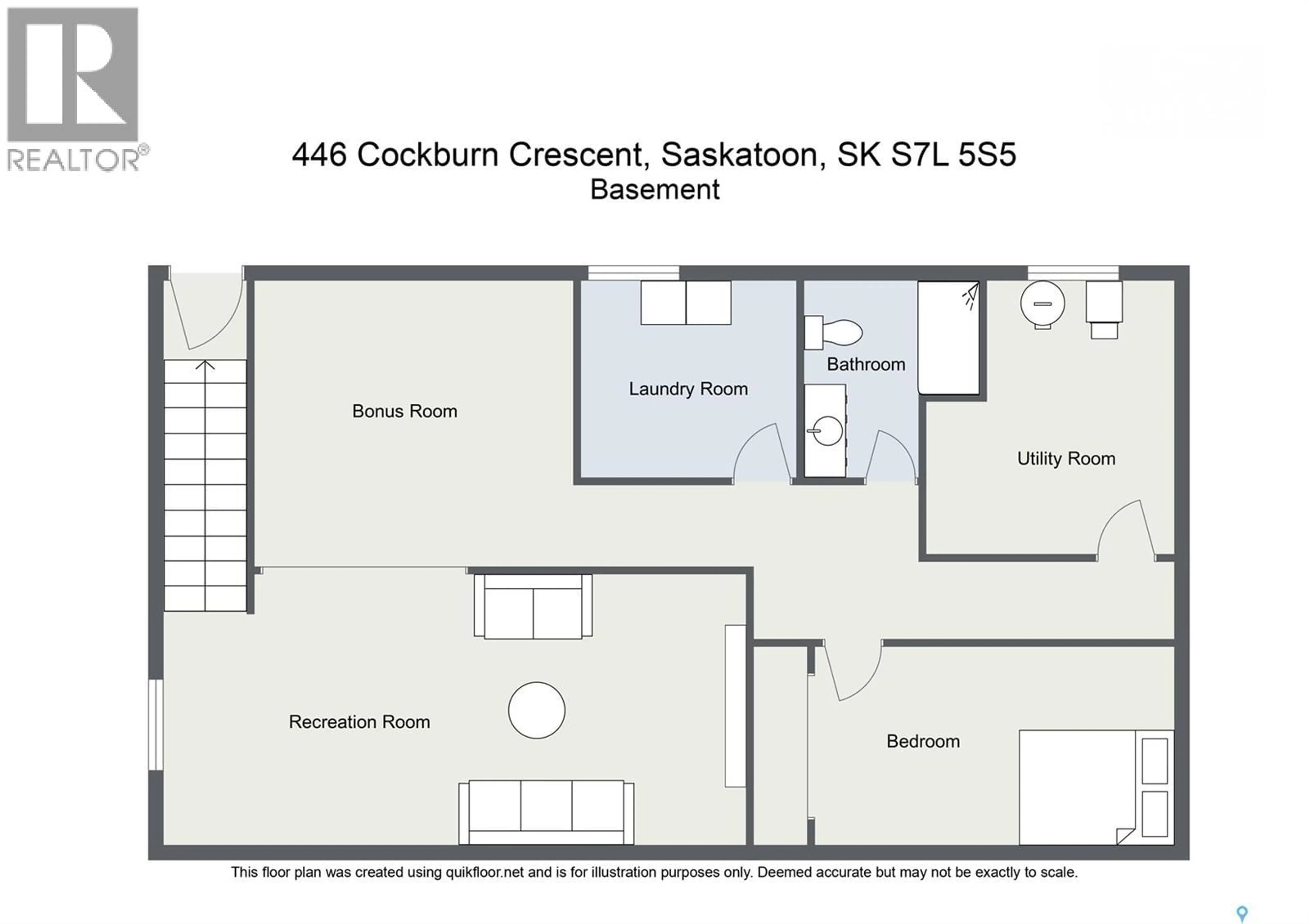 Floor plan for 446 COCKBURN CRESCENT, Saskatoon Saskatchewan S7L5S5