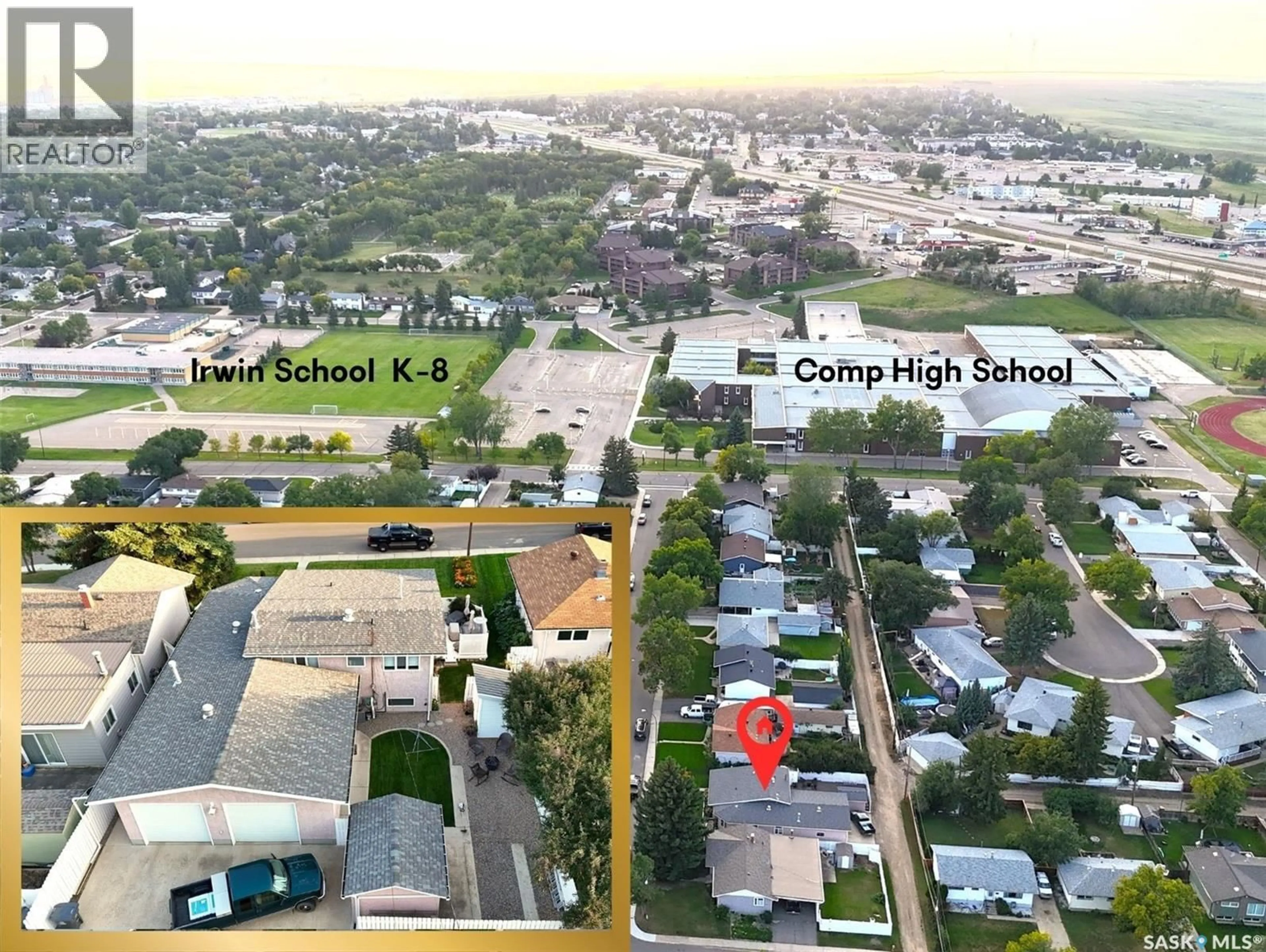 A pic from outside/outdoor area/front of a property/back of a property/a pic from drone, street for 1129 JUBILEE DRIVE, Swift Current Saskatchewan S9H2A1