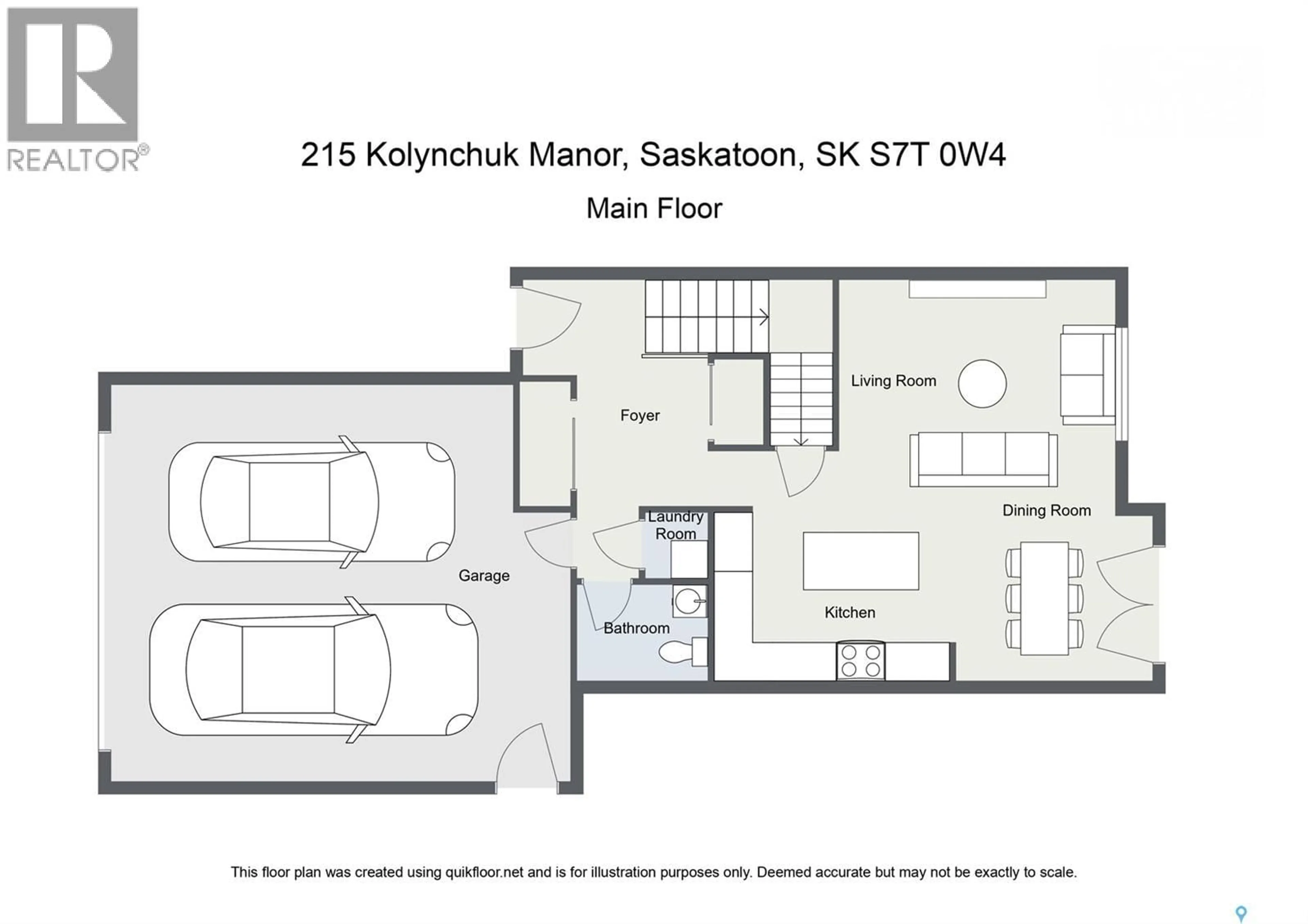 Floor plan for 215 KOLYNCHUK MANOR, Saskatoon Saskatchewan S7T0W4