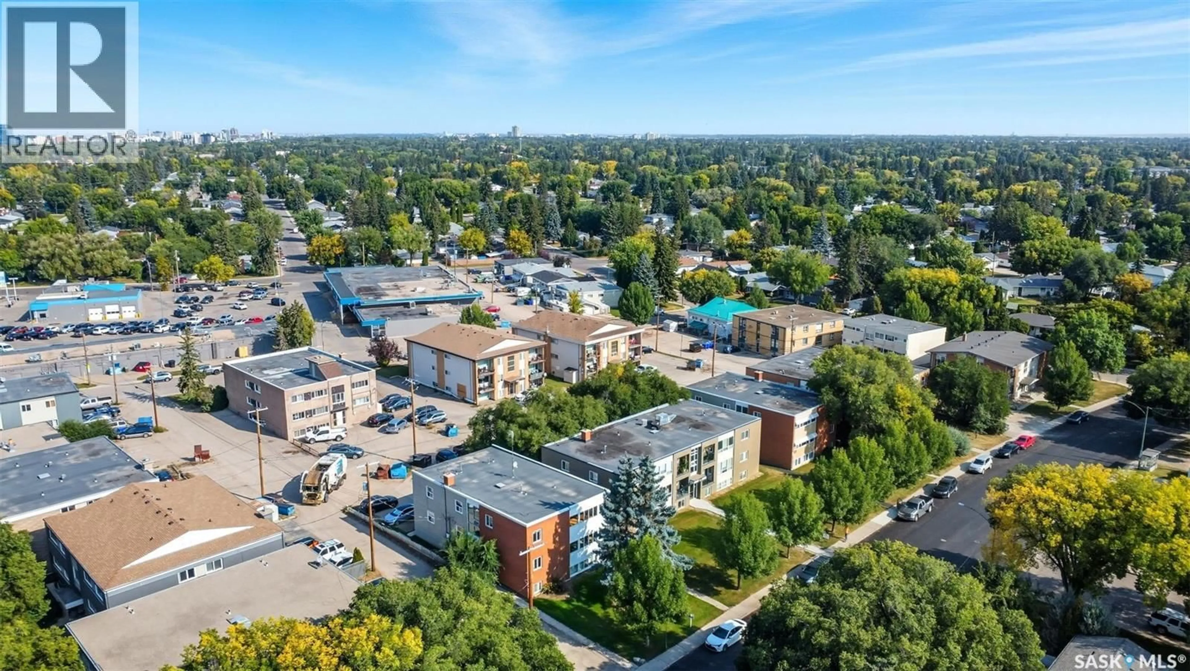 A pic from outside/outdoor area/front of a property/back of a property/a pic from drone, city buildings view from balcony for 11 605 WILSON CRESCENT, Saskatoon Saskatchewan S7J2M2