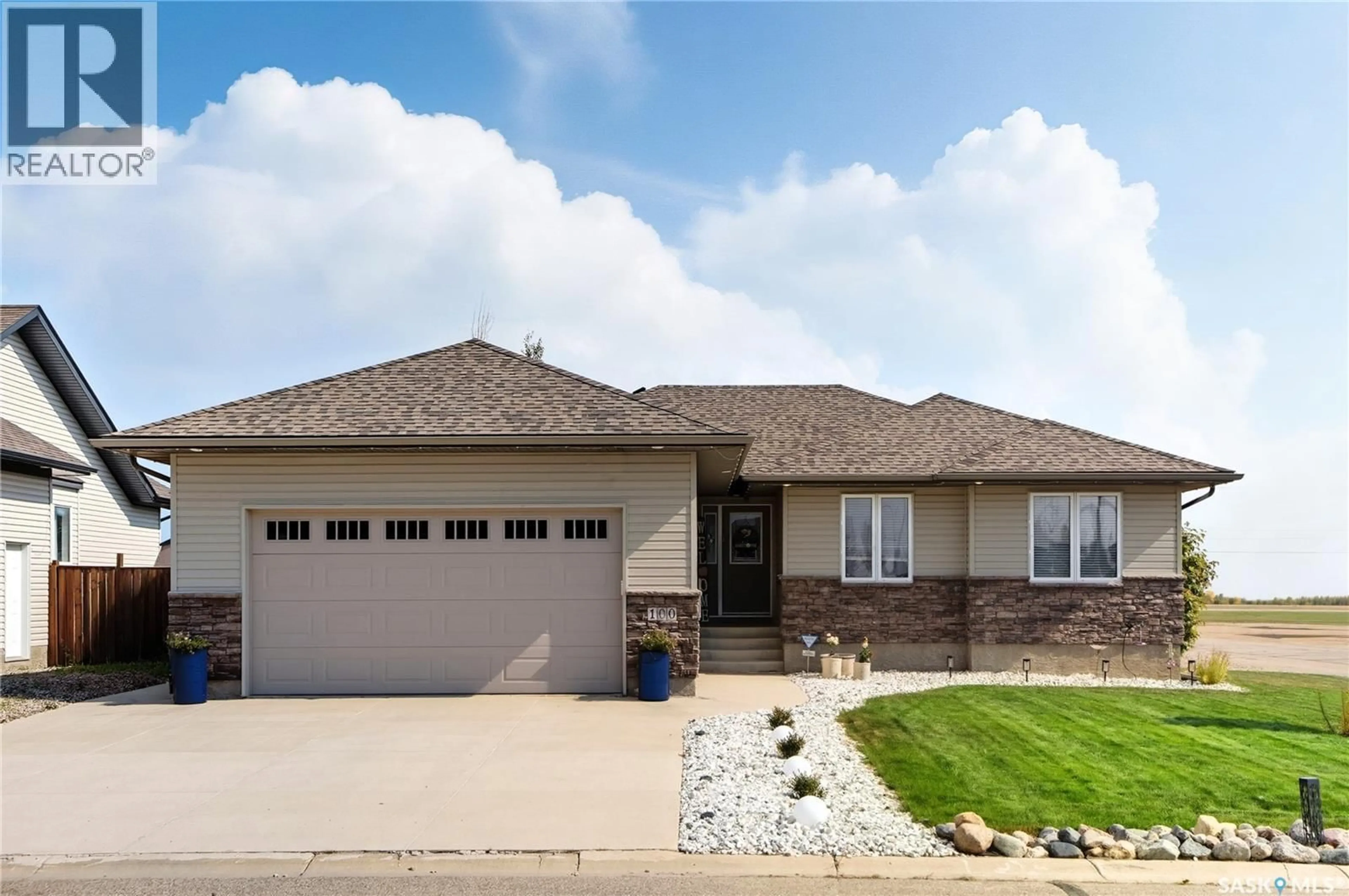 Home with brick exterior material, street for 100 CEDAR CRESCENT, Osler Saskatchewan S0K3A0