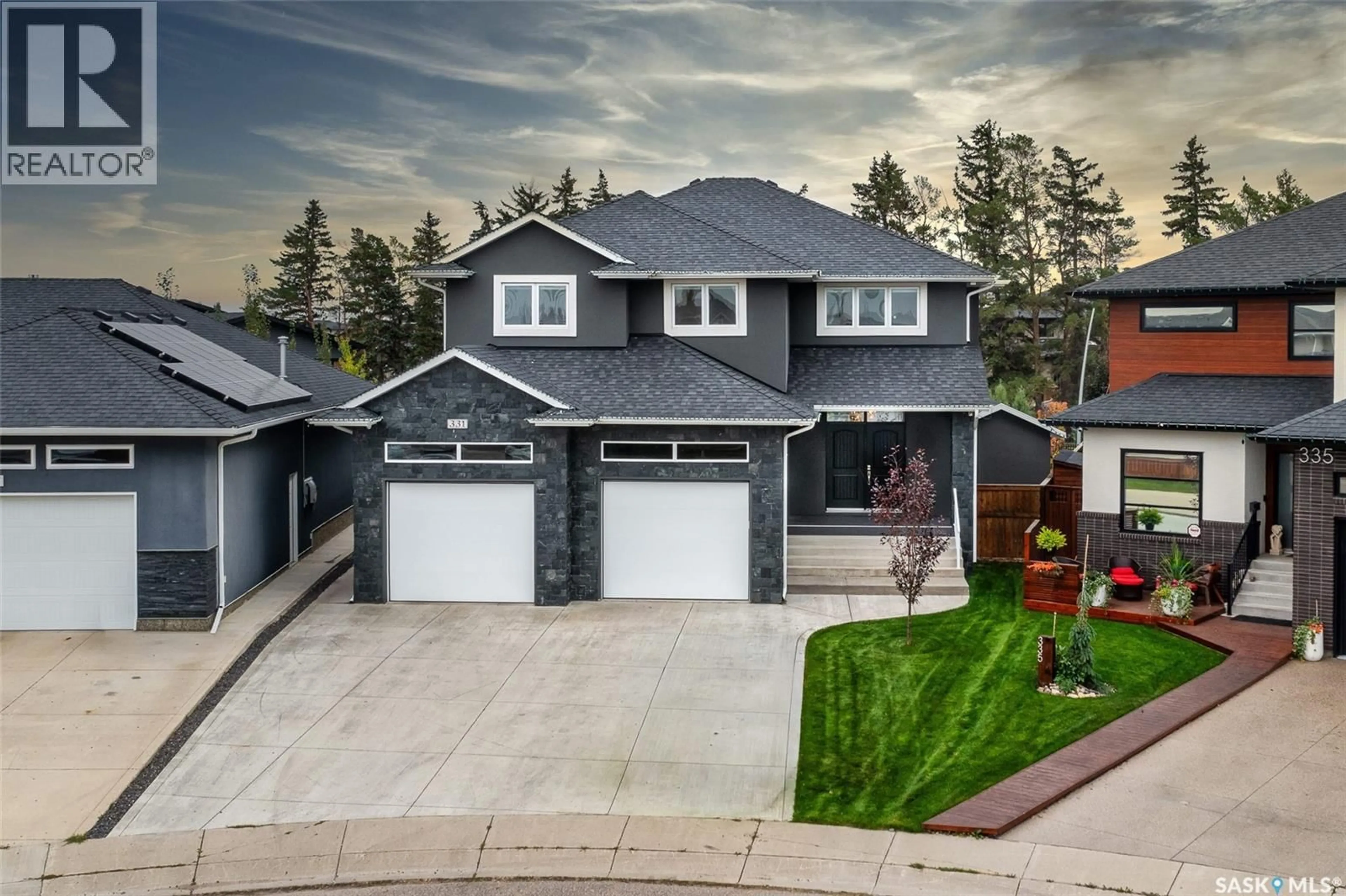 A pic from outside/outdoor area/front of a property/back of a property/a pic from drone, street for 331 ATTON CRESCENT, Saskatoon Saskatchewan S7W0K8