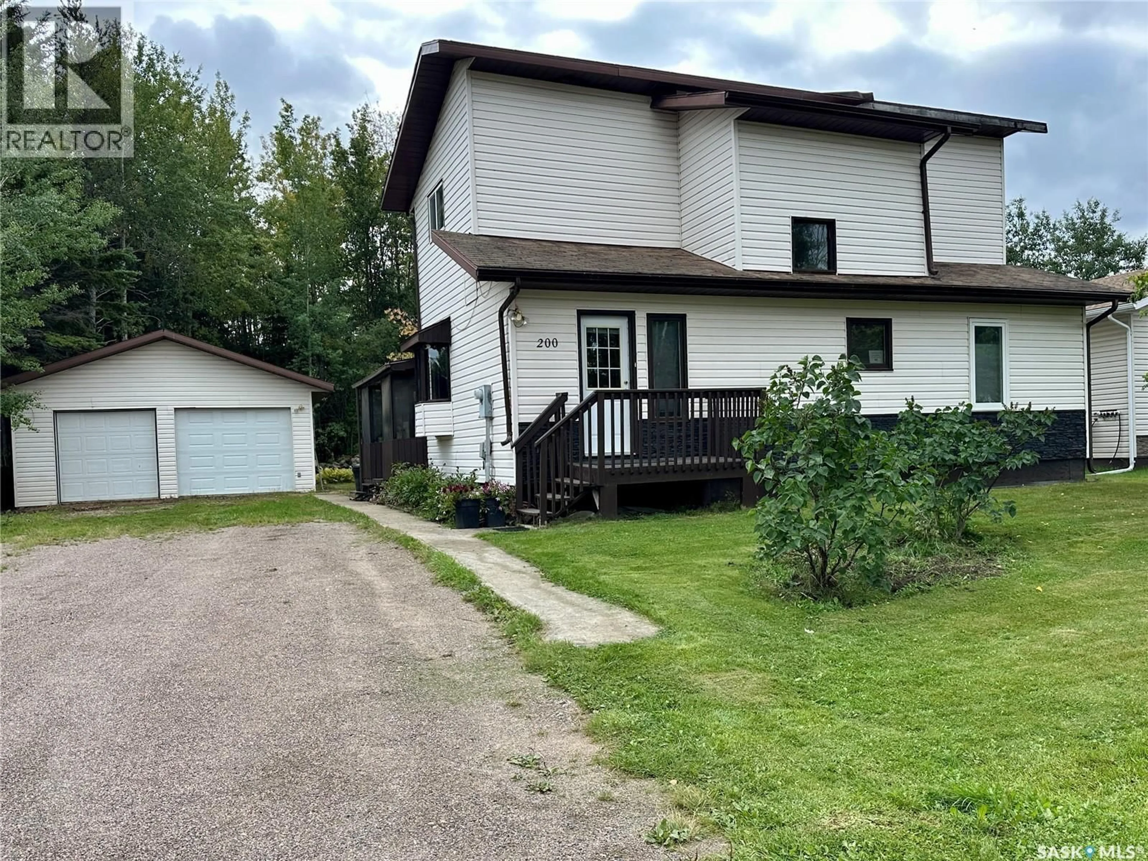 A pic from outside/outdoor area/front of a property/back of a property/a pic from drone, street for 200 VICKERS CRESCENT, Air Ronge Saskatchewan S0J3G0