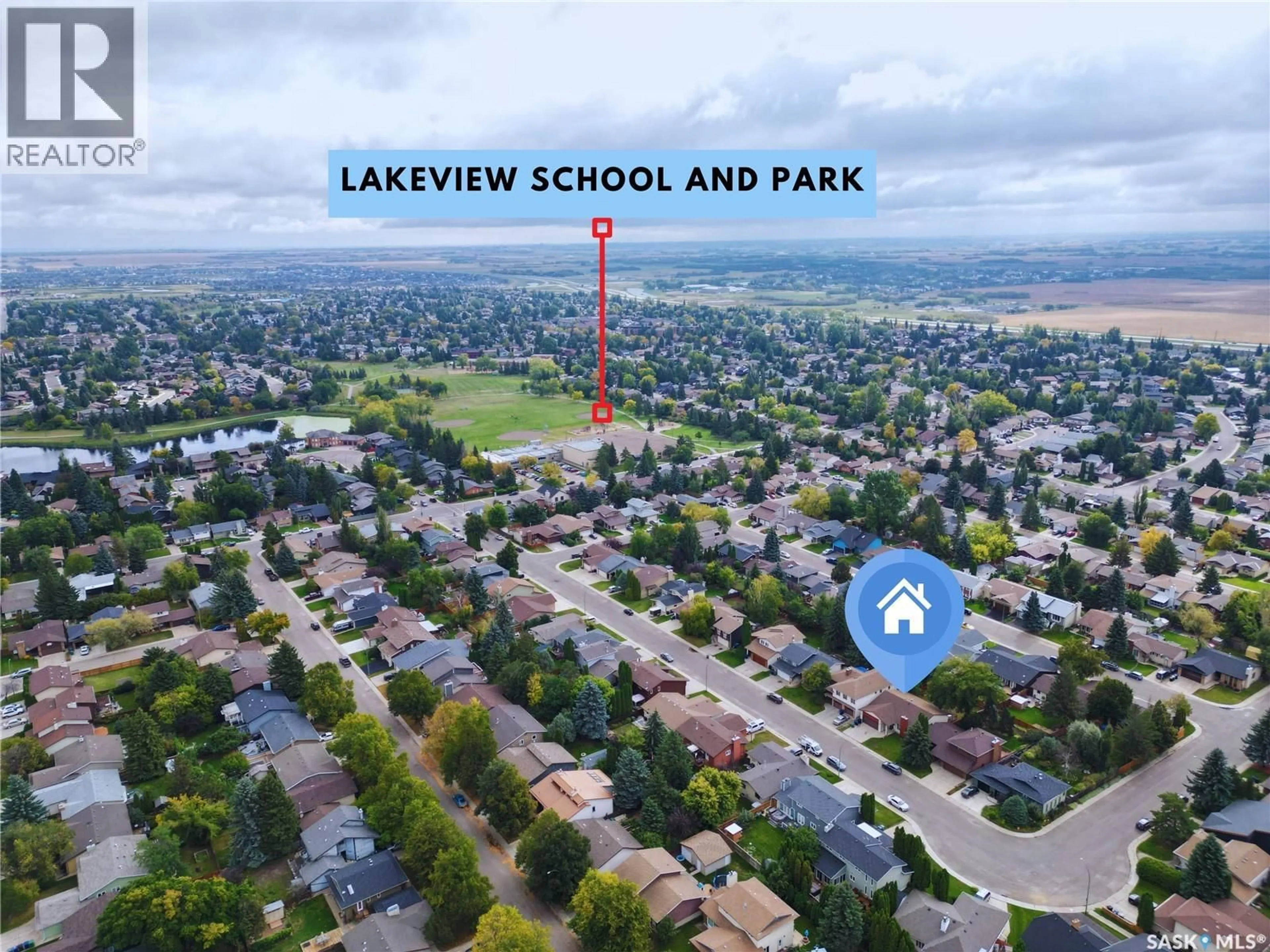 A pic from outside/outdoor area/front of a property/back of a property/a pic from drone, water/lake/river/ocean view for 150 CREAN CRESCENT, Saskatoon Saskatchewan S7J3W8