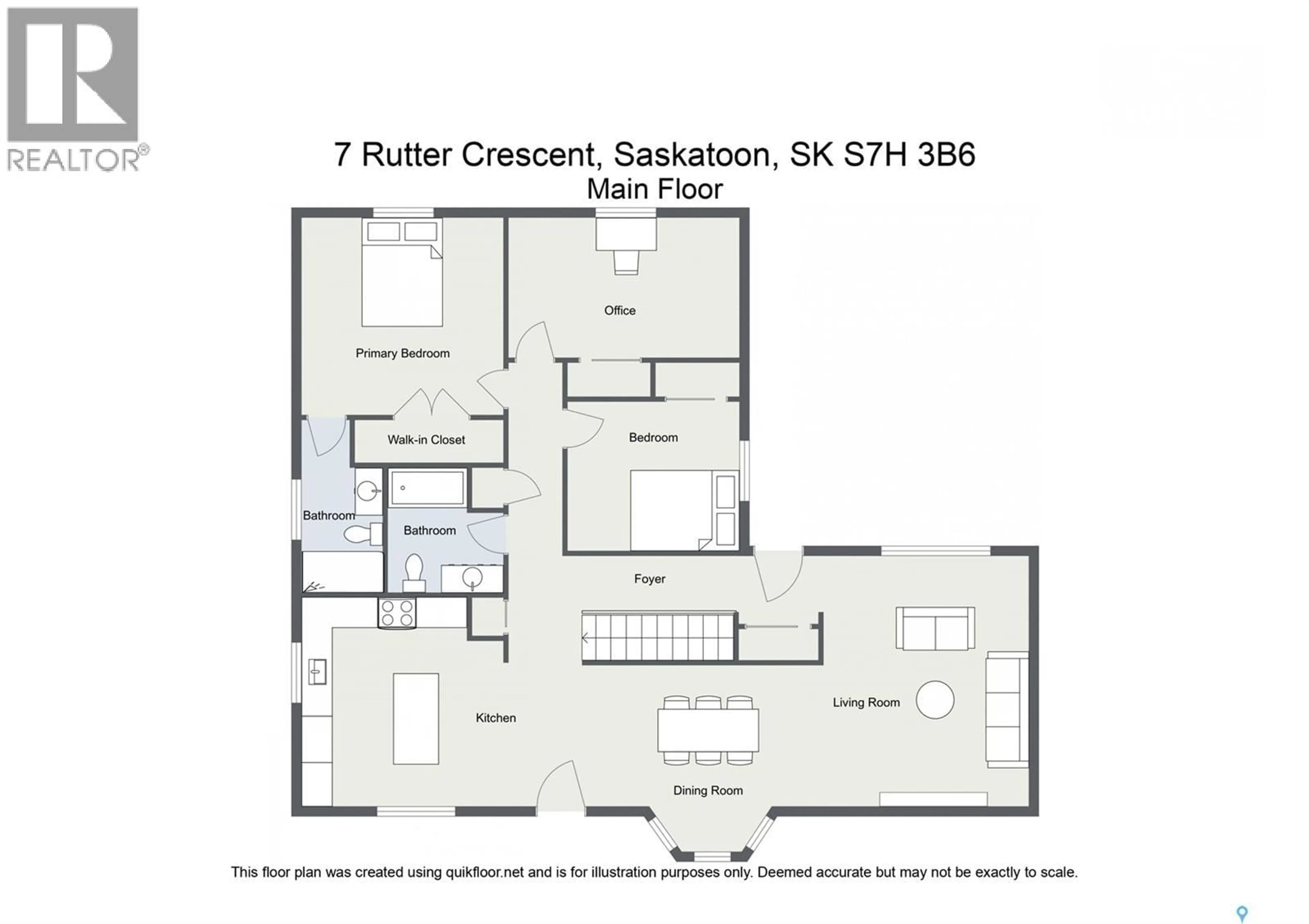 Floor plan for 7 RUTTER CRESCENT, Saskatoon Saskatchewan S7H0S9