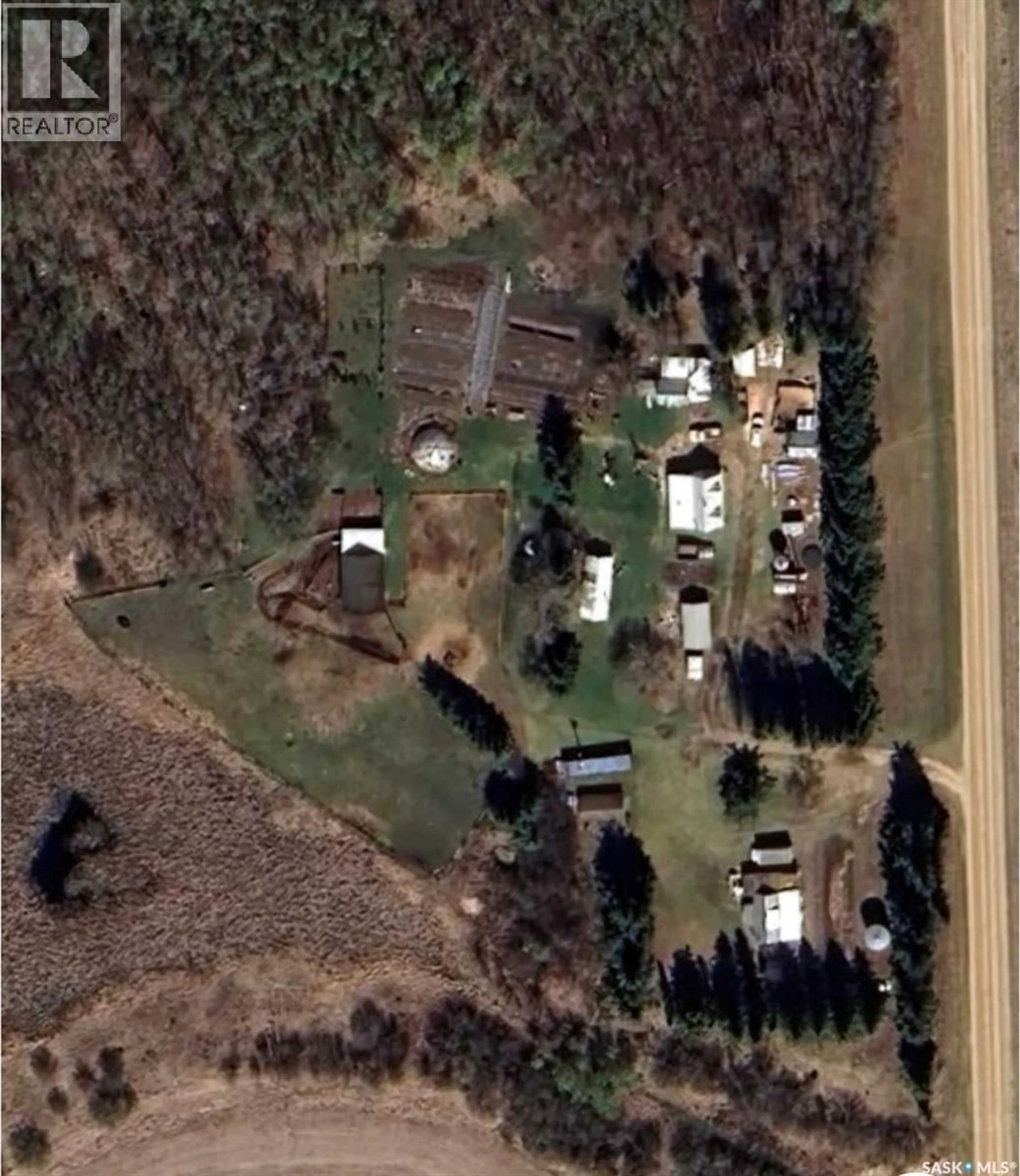 A pic from outside/outdoor area/front of a property/back of a property/a pic from drone, street for VAUGHTERS ACREAGE, Willow Creek Rm No. 458 Saskatchewan S0E1A0