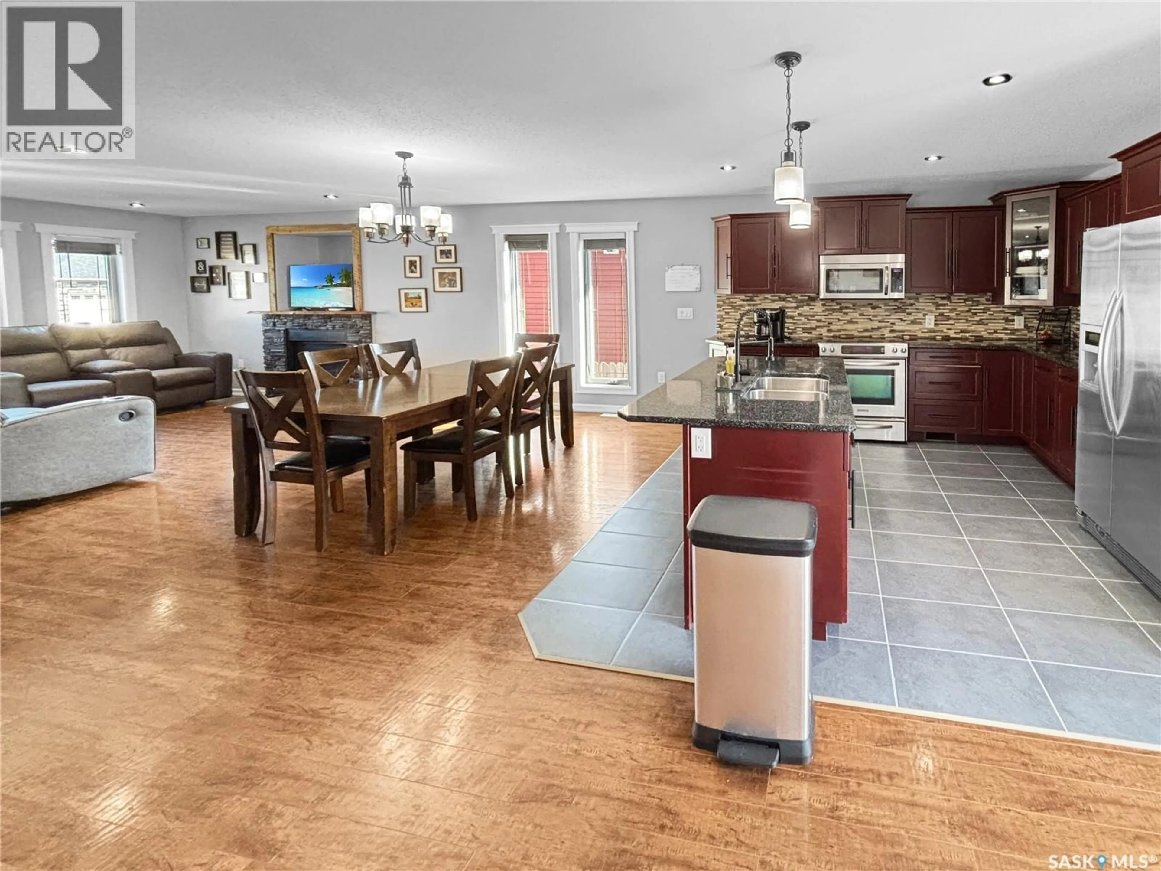 Open concept kitchen, ceramic/tile floor for 10320 MAHER DRIVE, North Battleford Saskatchewan S9A0J1